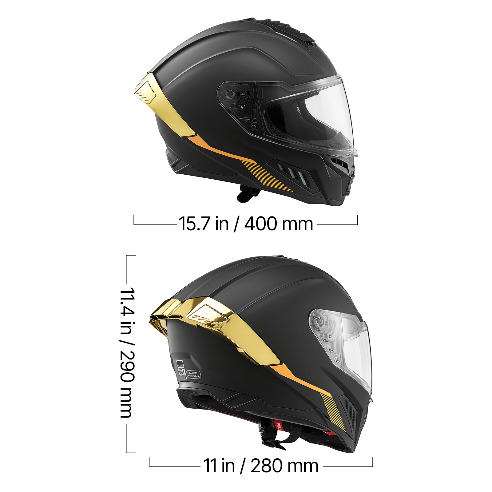 HONGGE Full Face Motorcycle Helmets, Dual-Visor Motorcycle Street Bike Helmet