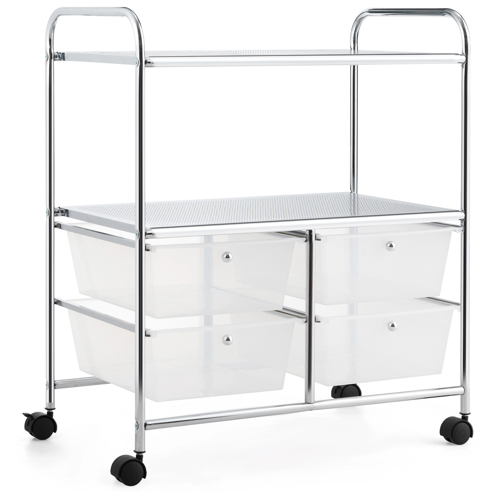 Hivvago 4-Drawer Rolling Storage Cart with Shelves