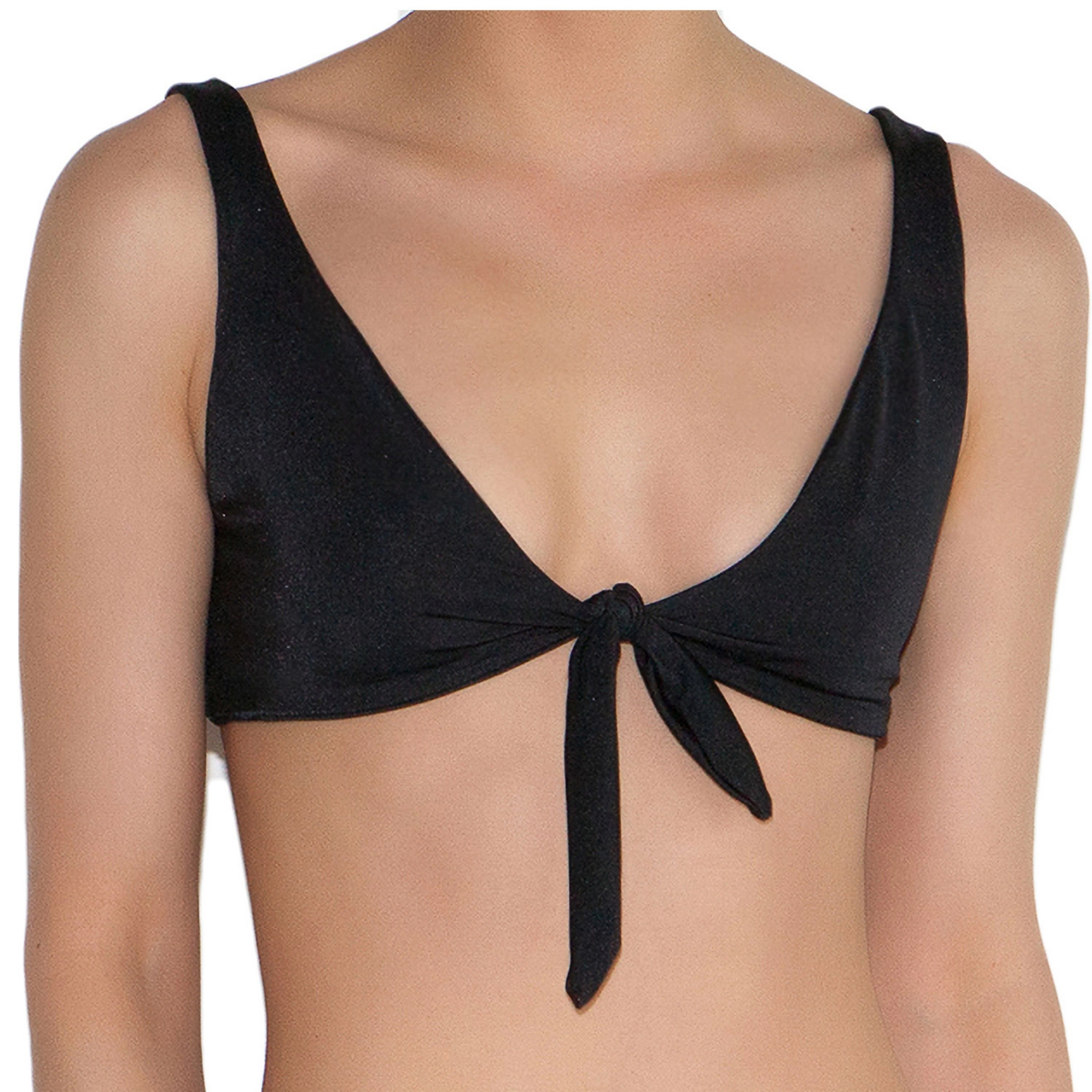 Cherina Beachwear Women's Stephany Plunge Neck - Front-Tie Bikini Top