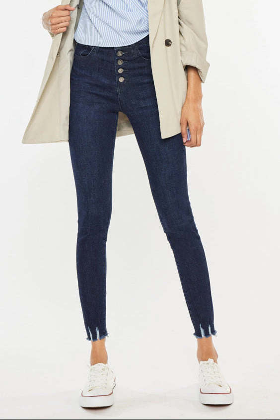 KanCan Women's Essentials High Rise Ankle Skinny Jeans Clove