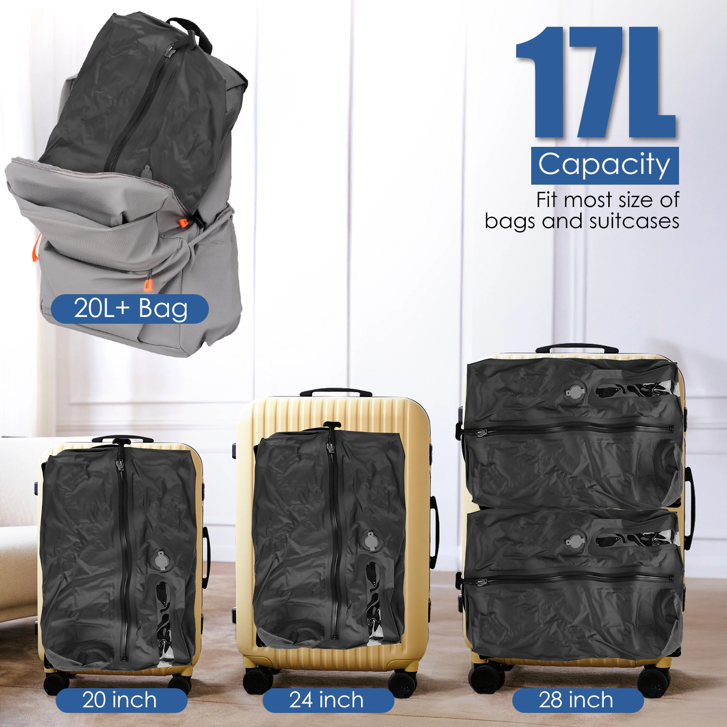 GBruno 2 Pcs Waterproof Vacuum Storage Bags With Pump