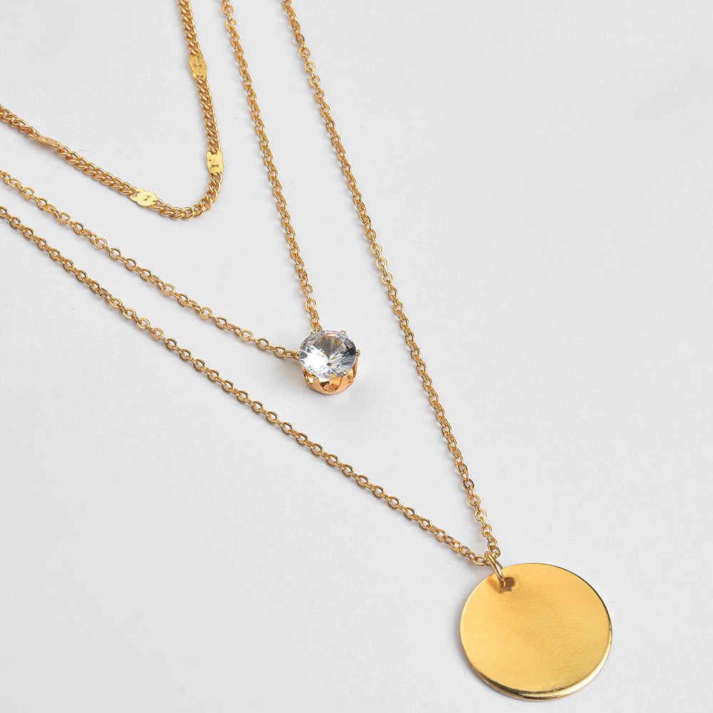 SOHI Women's Gold Everyday Multi-Layer Necklace