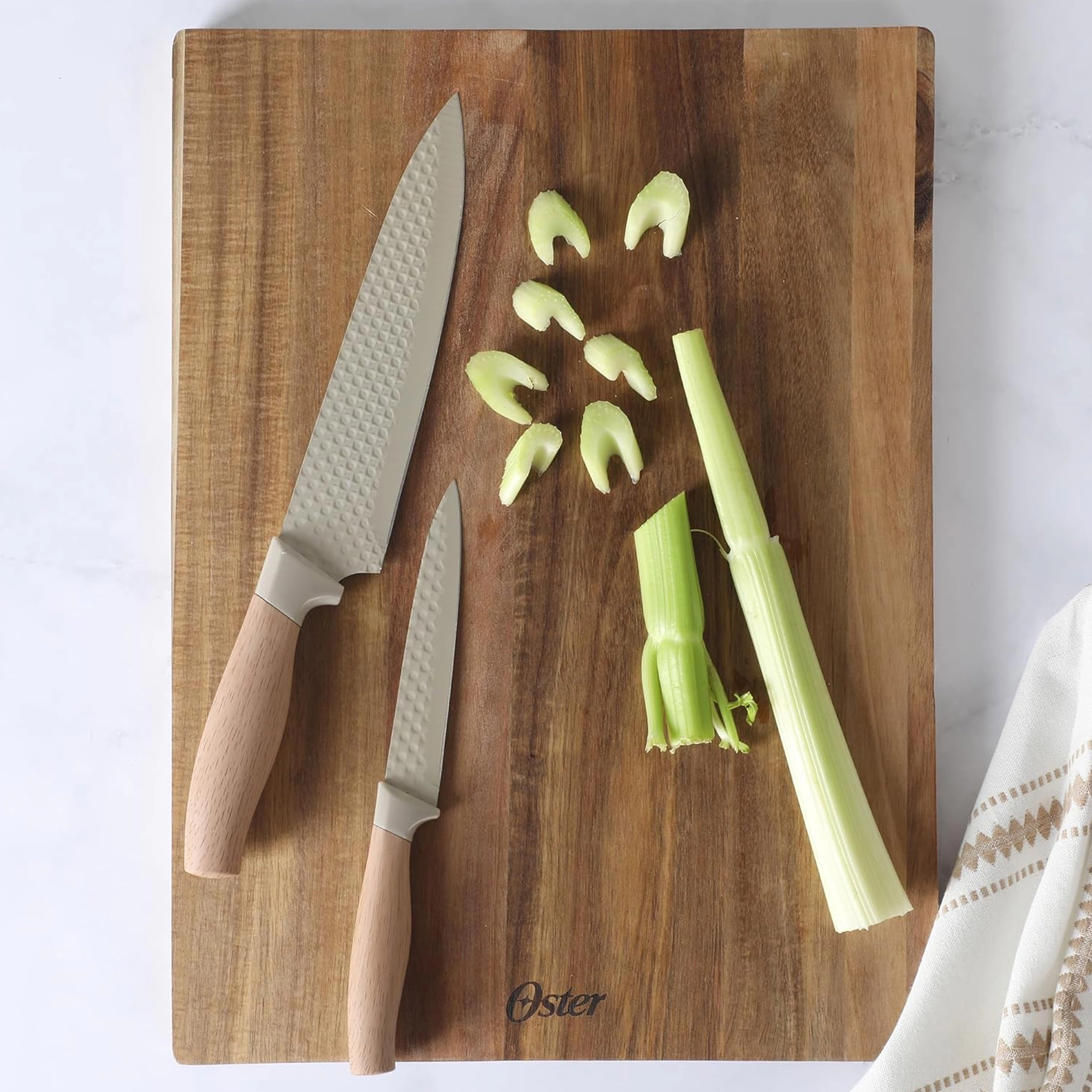 Oster Gunderson 3 Piece Stainless Steel Cutlery Set in Beige