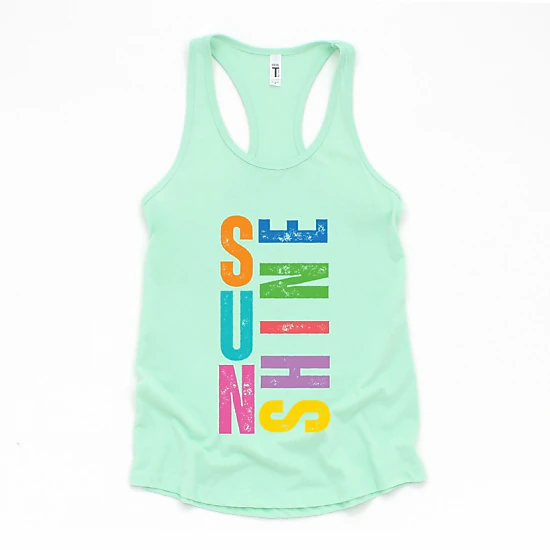 Simply Sage Market Sunshine Colorful Tall Women's Graphic Racerback Tank Top
