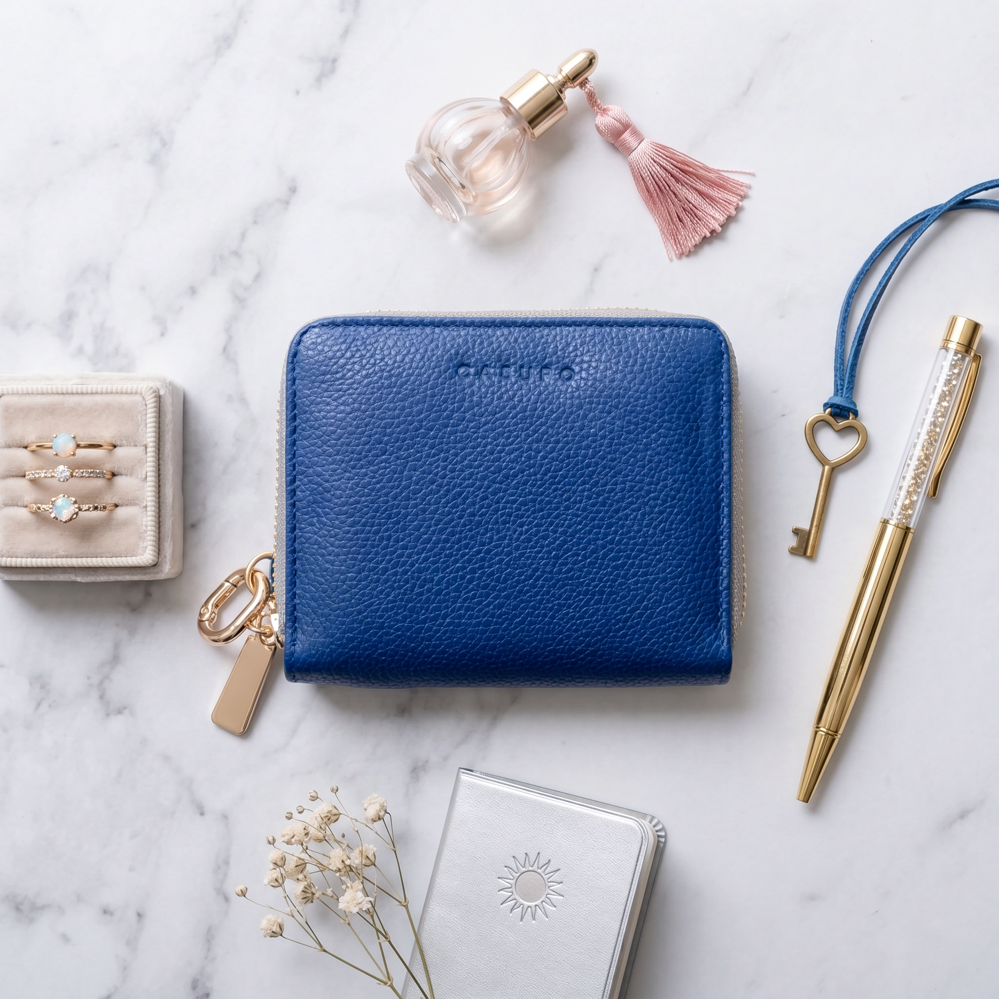 Zipper Wallet with Detachable Key Ring