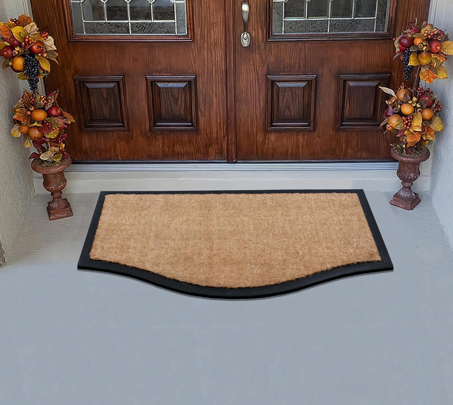 A1HC Coir and Rubber Door Mat 39x24 Inches Anti-Shed Heavy Duty Non-Slip Penta Black