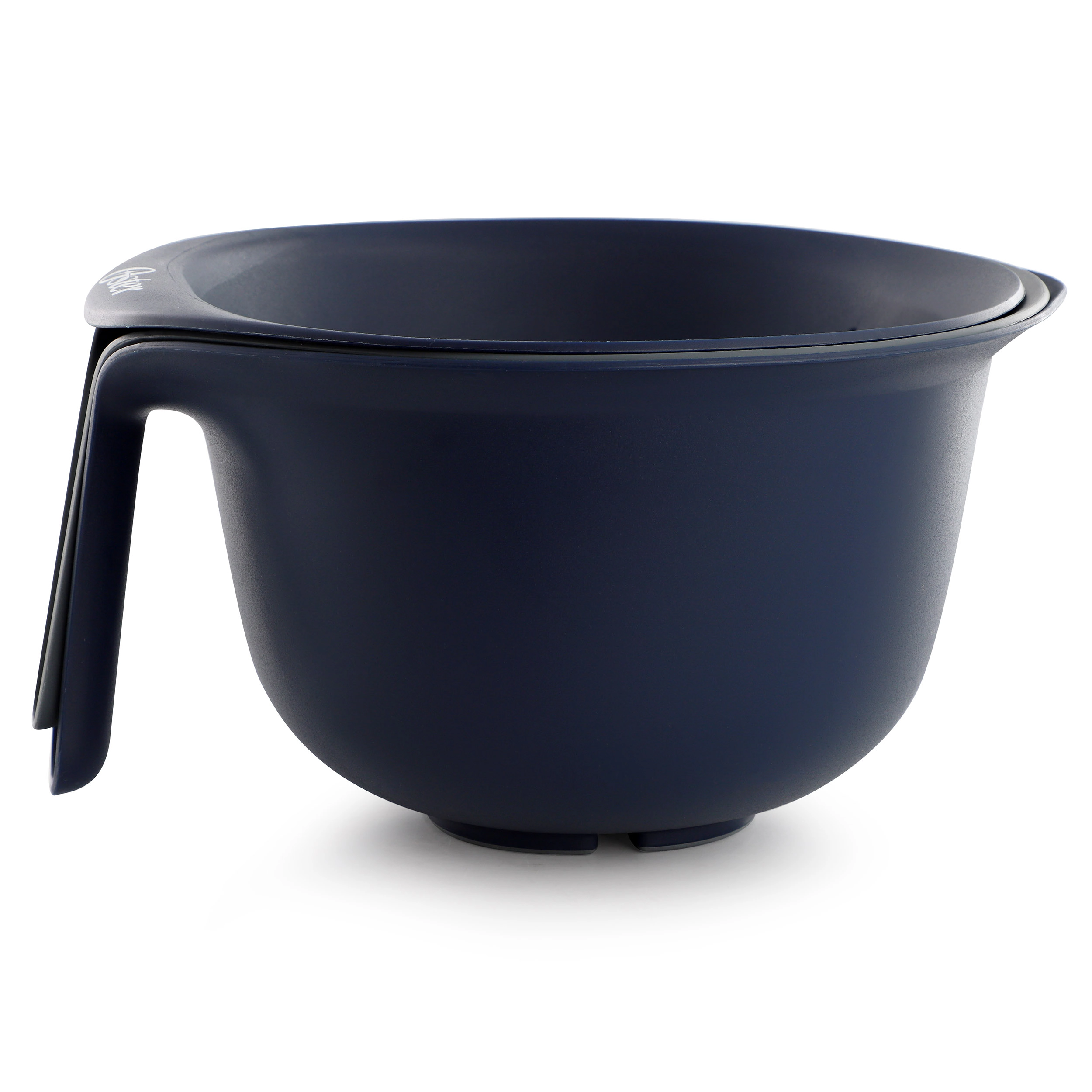Oster Bluemarine 3 Piece Nestable Plastic Colander and 3 Quart Bowl Set in Dark Blue
