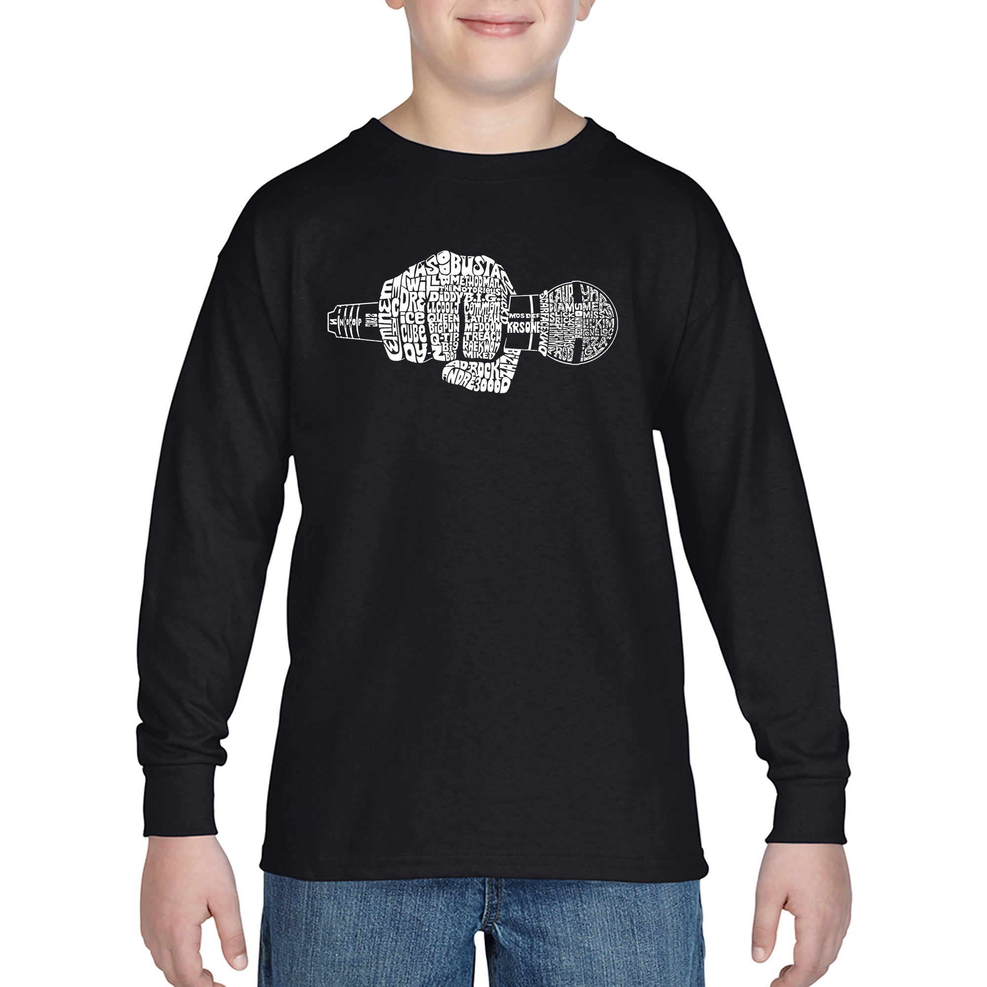 LA Pop Art Boys Long Sleeve T-Shirt - 90's Rappers