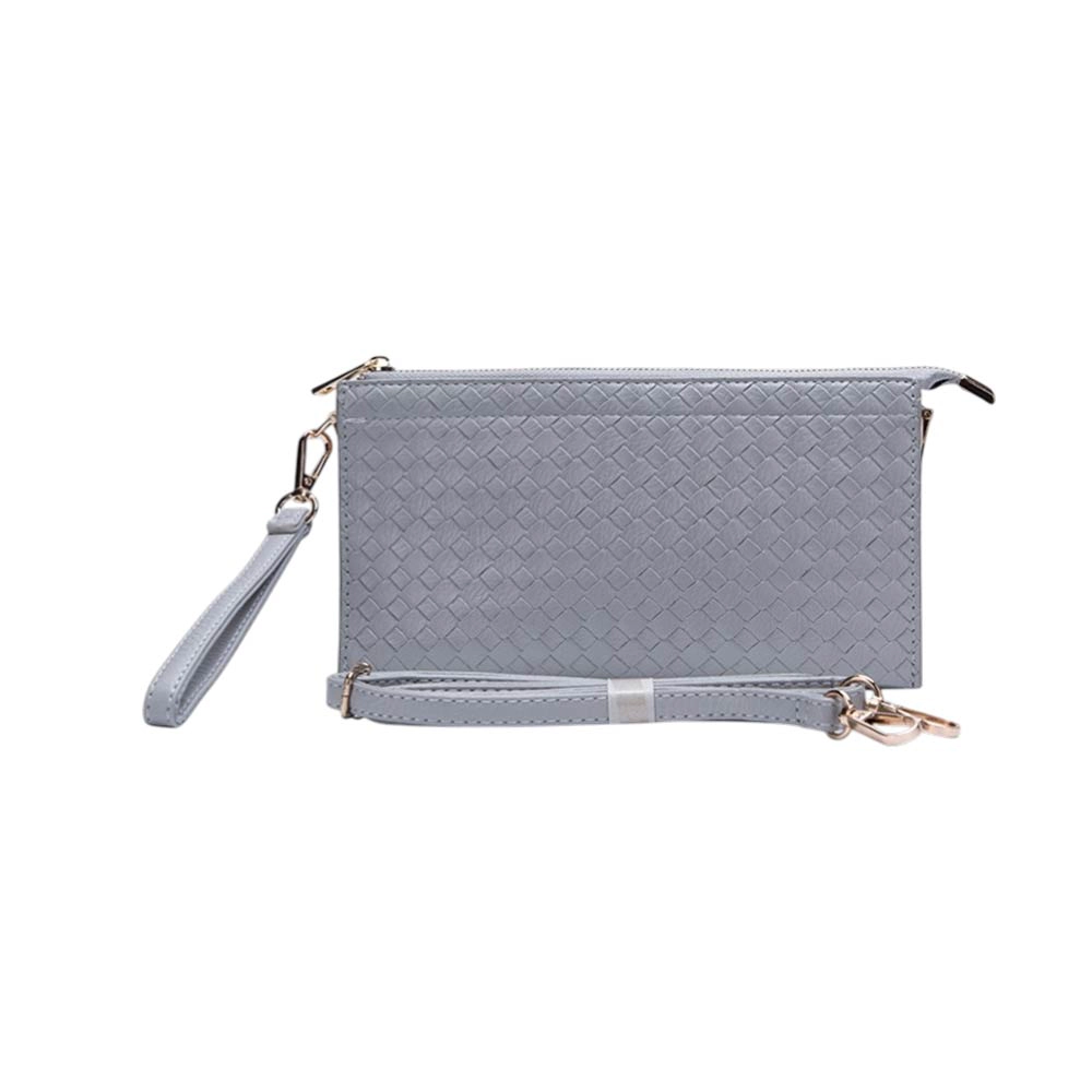 Fashnzfab Textured Faux Leather Slim Wallet Crossbody Bag