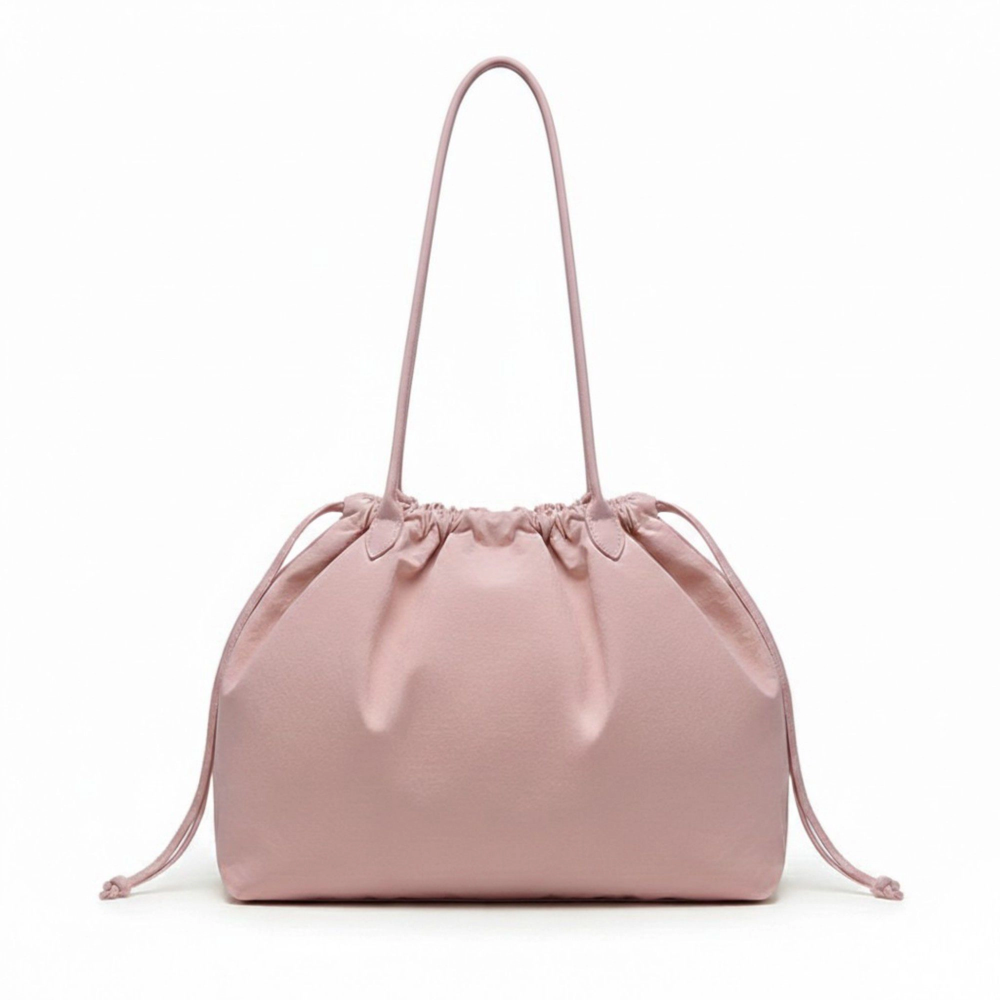 Alilang Women's Nylon Drawstring Shoulder Tote Bag with Soft Slouchy Silhouette and Long Carry Straps 18.9x13.7x5in