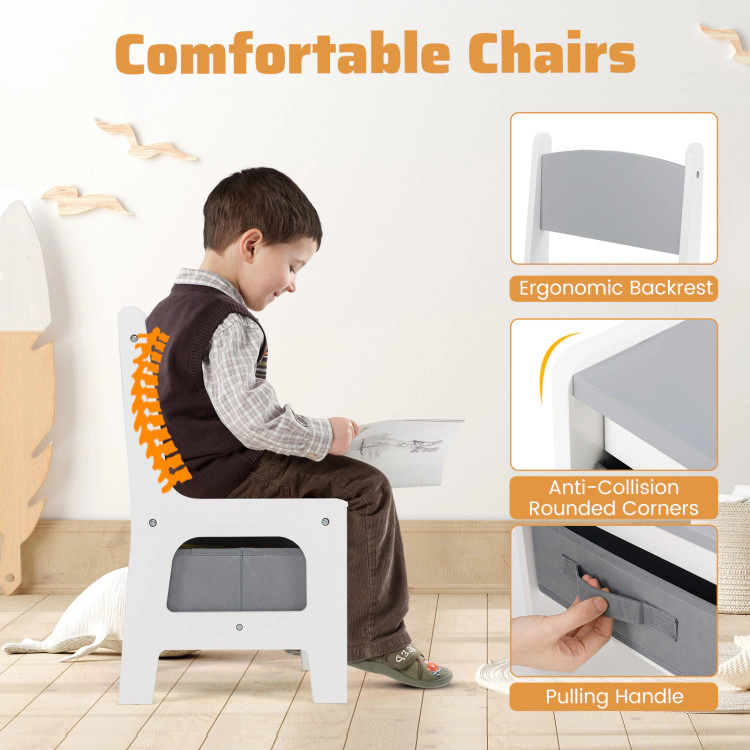 Hivvago 4 1 Kids Toddler Activity Table And Chairs Set With Reversible Tabletop