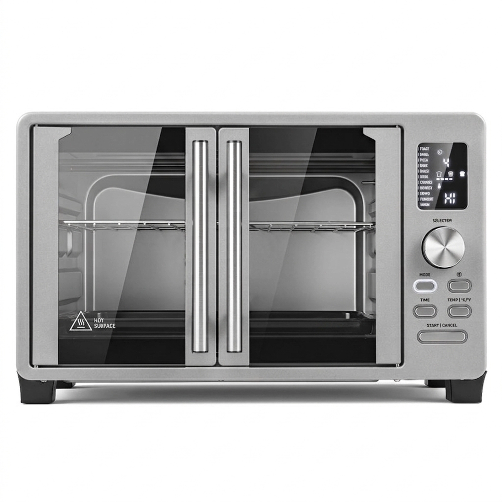 SUGIFT Silver French Door Convection Toaster Oven with Air Fry and 11 Presets 26.4-Quart 18.5-in W 16-in D