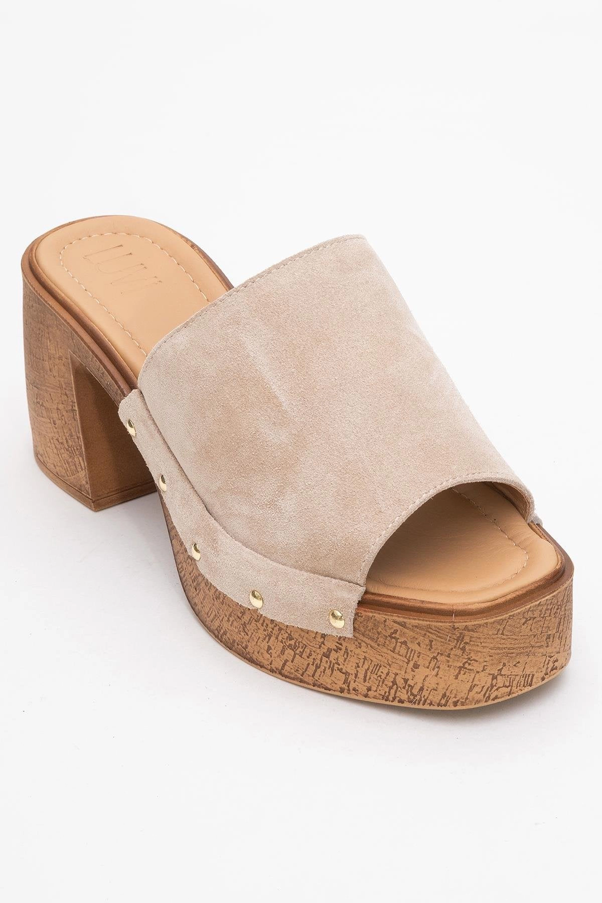Forever & Always Womens Pull Leather Platform Mules