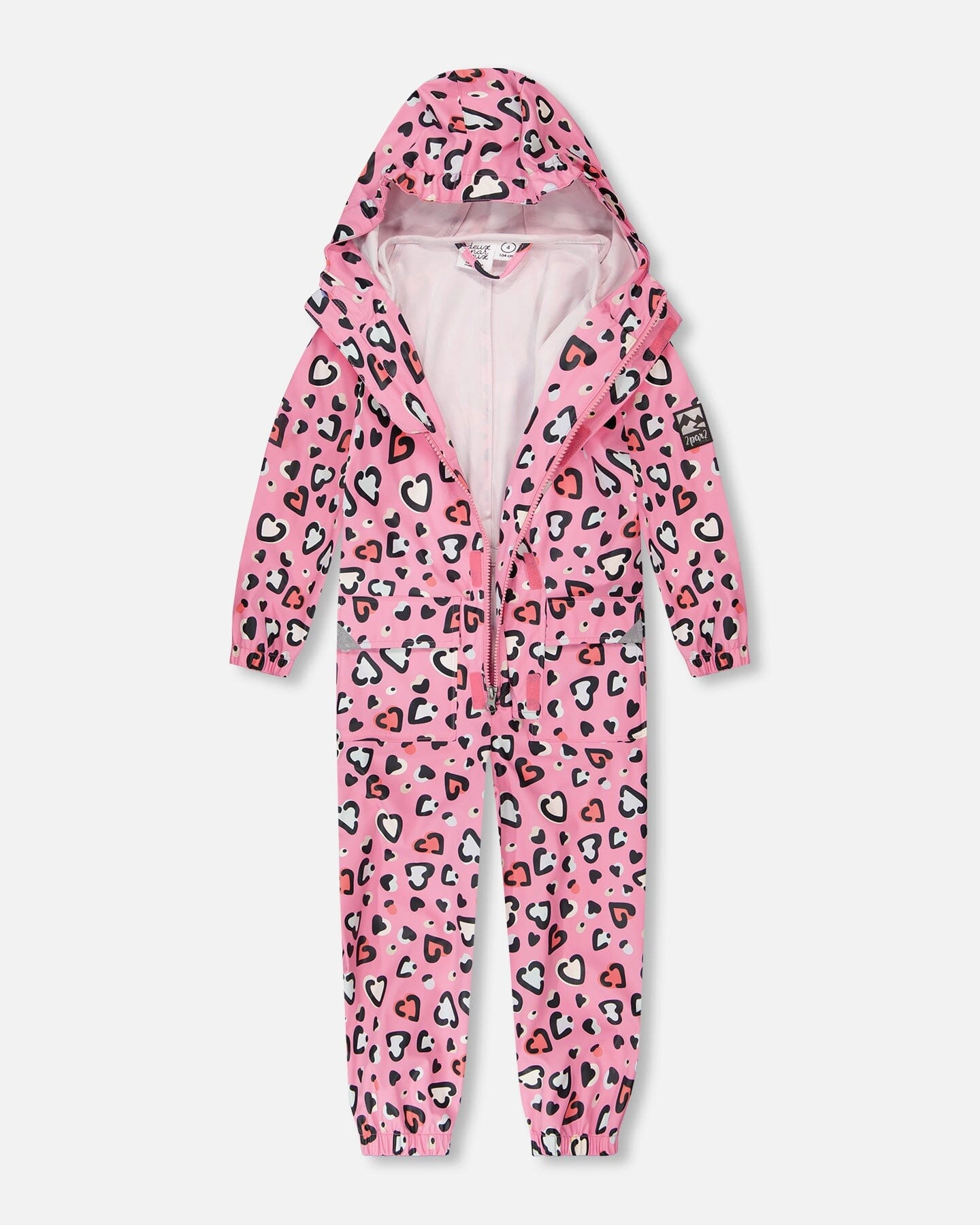 Deux par Girls Rain One-Piece Polyurethane Heart Print