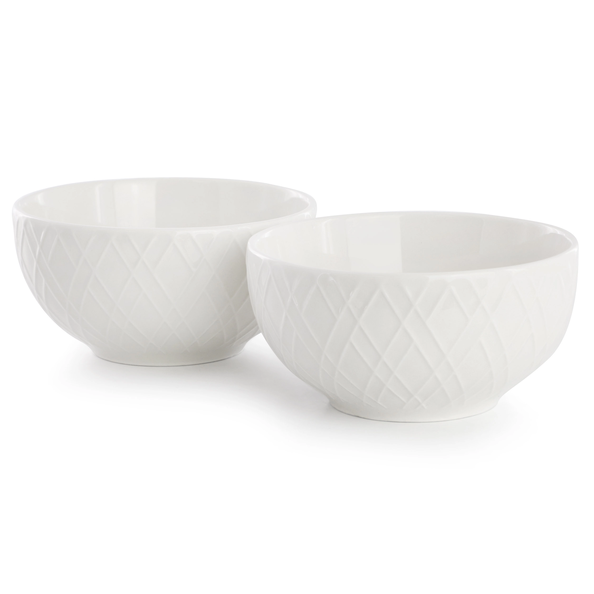Gibson Home Great Essentials 2 Piece Fine Ceramic 4.5in Fruit Bowl Set in White