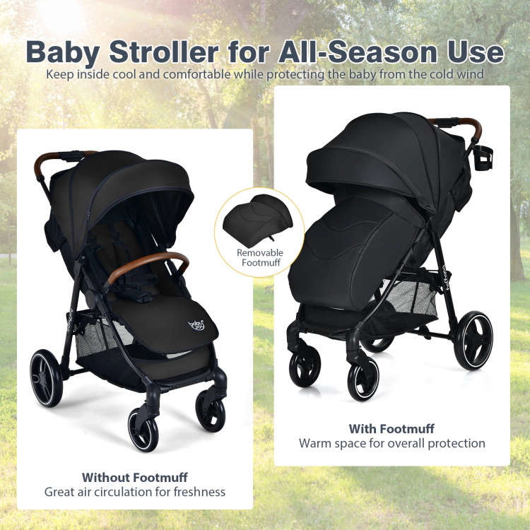 Hivvago High Landscape Baby Stroller with Easy One-Hand Fold Design