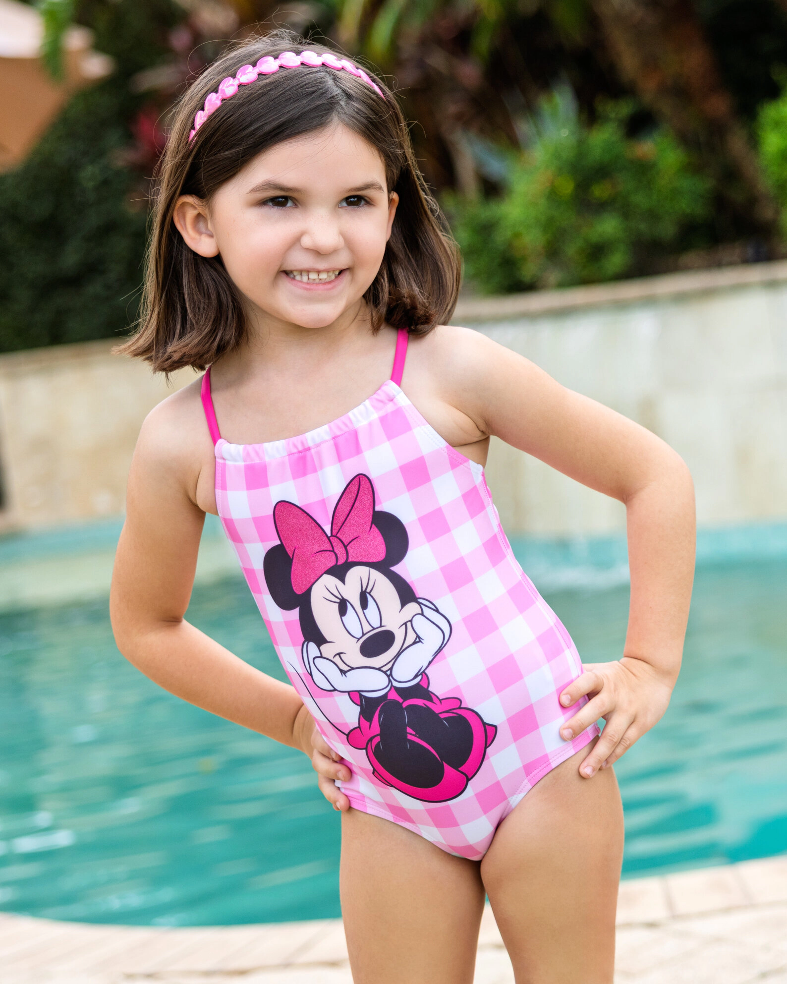 Disney Minnie Mouse Girls' Sleeveless One Piece Bathing Suit