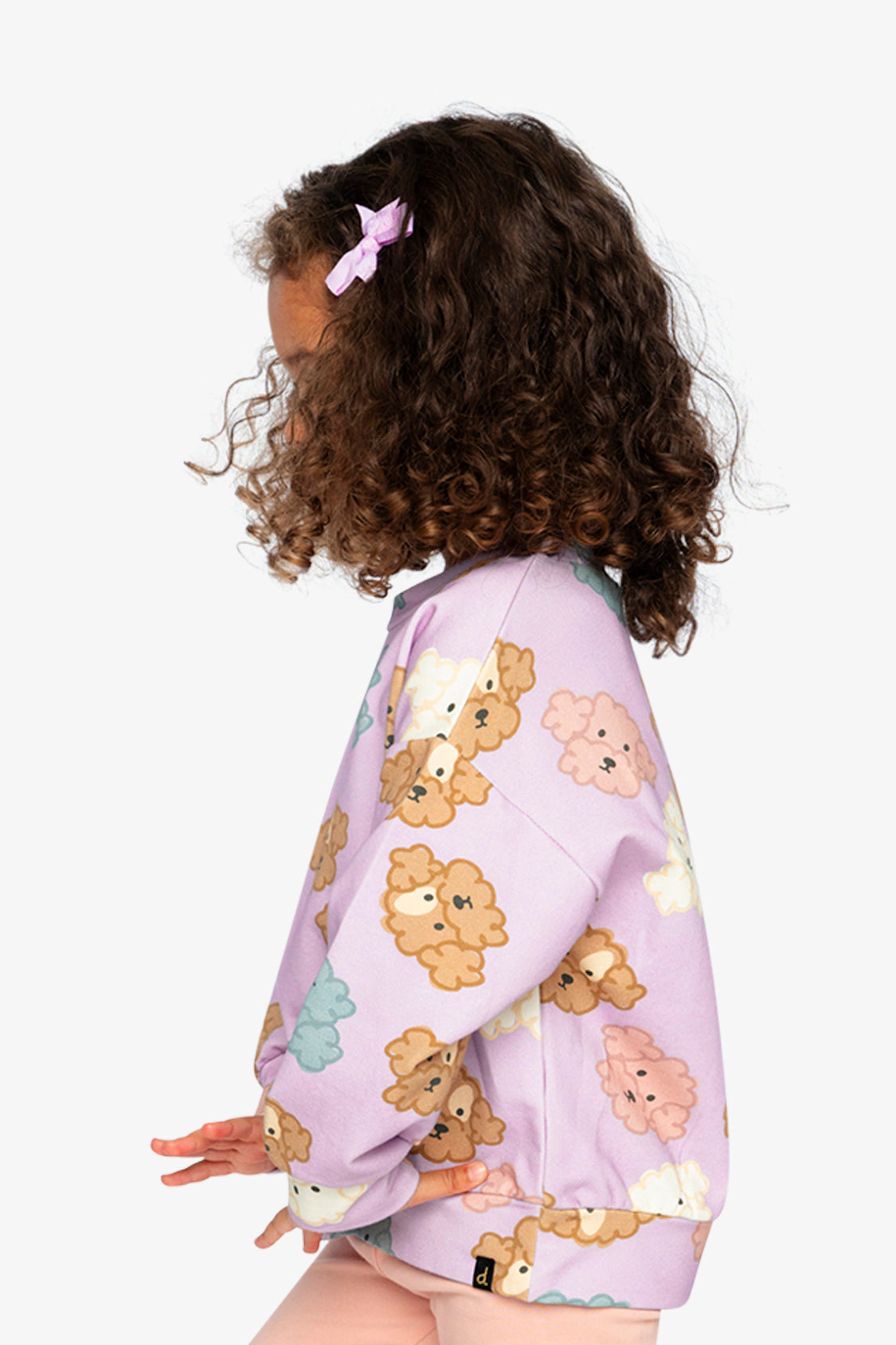 Deux par Girls Poodle Print French Terry Sweatshirt
