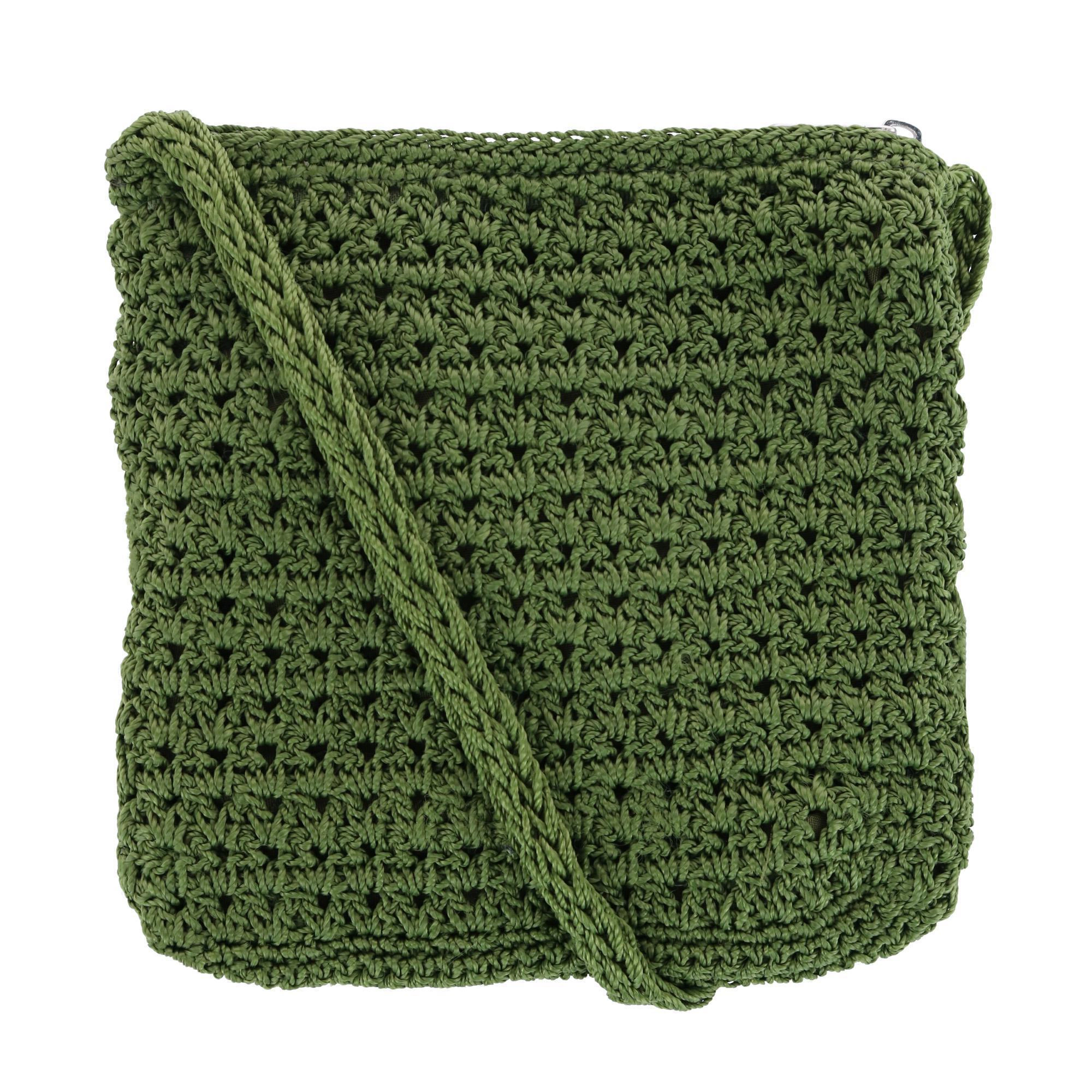 CTM Women's Crochet Crossbody Handbag Boho Casual Shoulder Bag