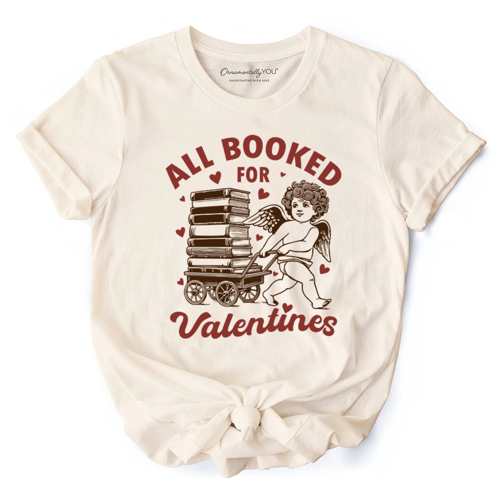 OrnamentallyYou Womens All Booked For Valentines Funny Cupid T-Shirt
