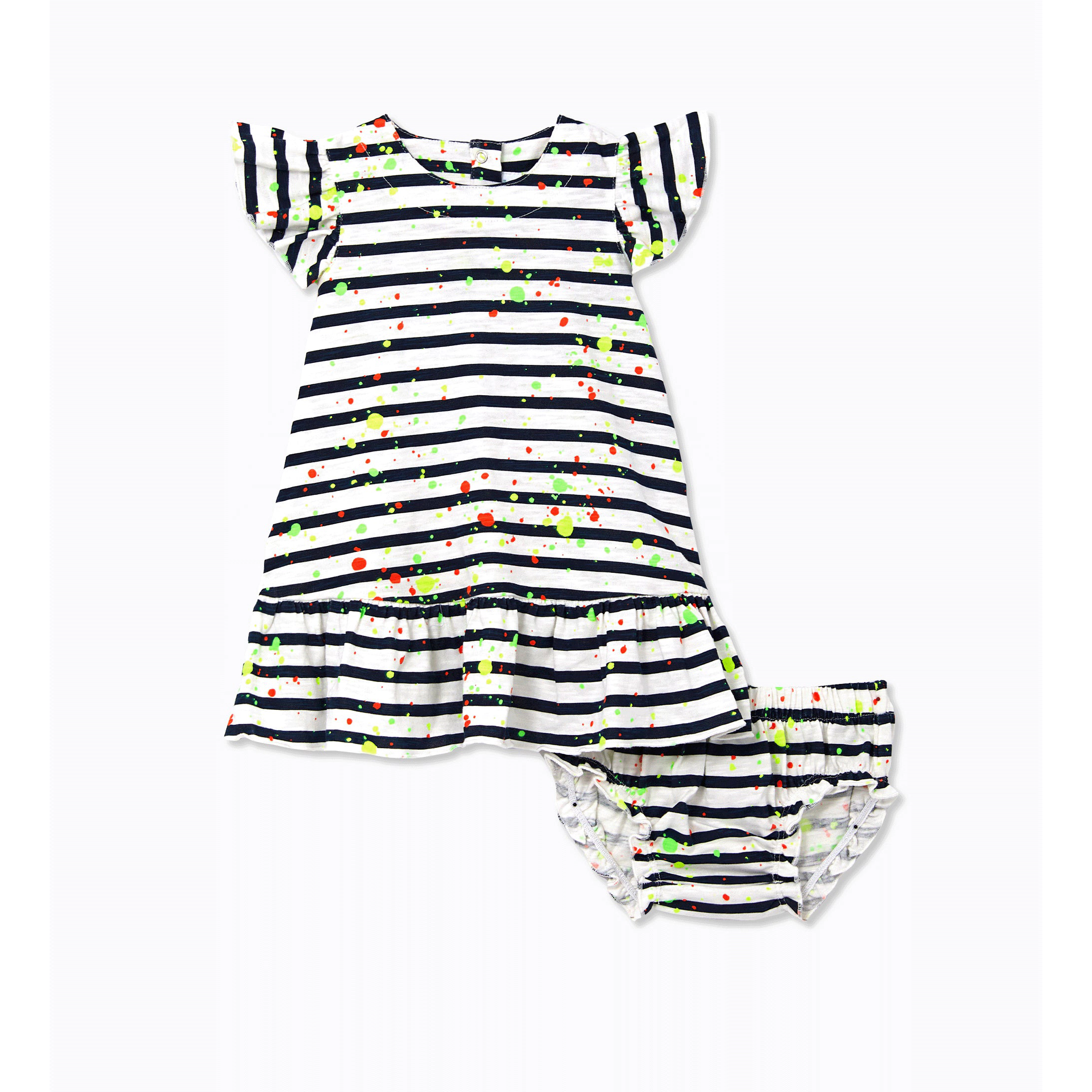 Rockets of Awesome Splatter Knit Dress For Baby Girl