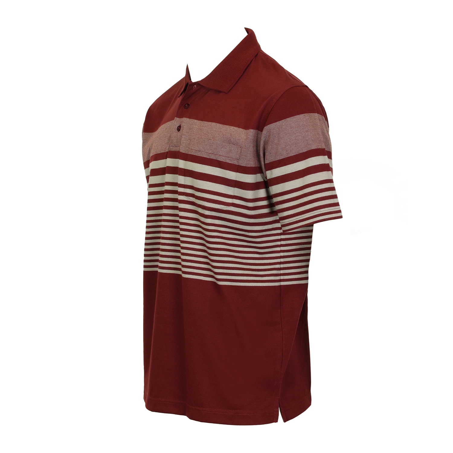 Gioberti Men's Multi-Stripe Short Sleeve Polo w/ Pocket