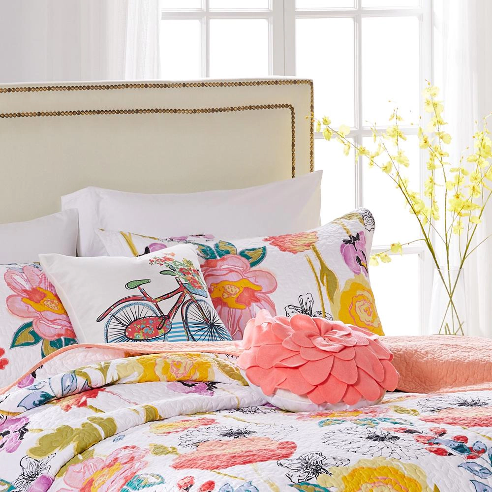 Greenland Home Watercolor Dream Quilt and Pillow Sham Set 5 Piece