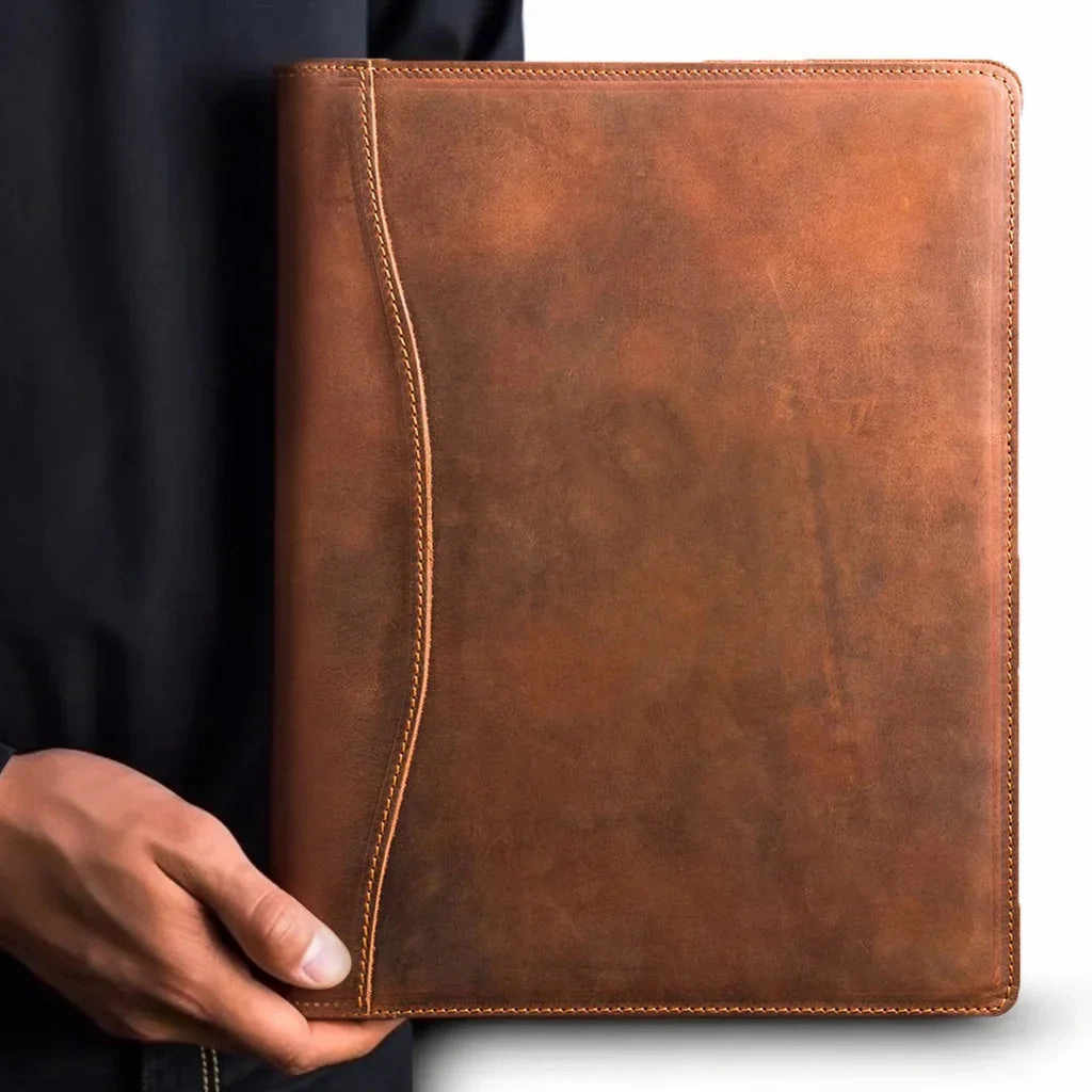 Steel Horse Leather Unisex Falit Leather Folio | Handmade Leather Padfolio