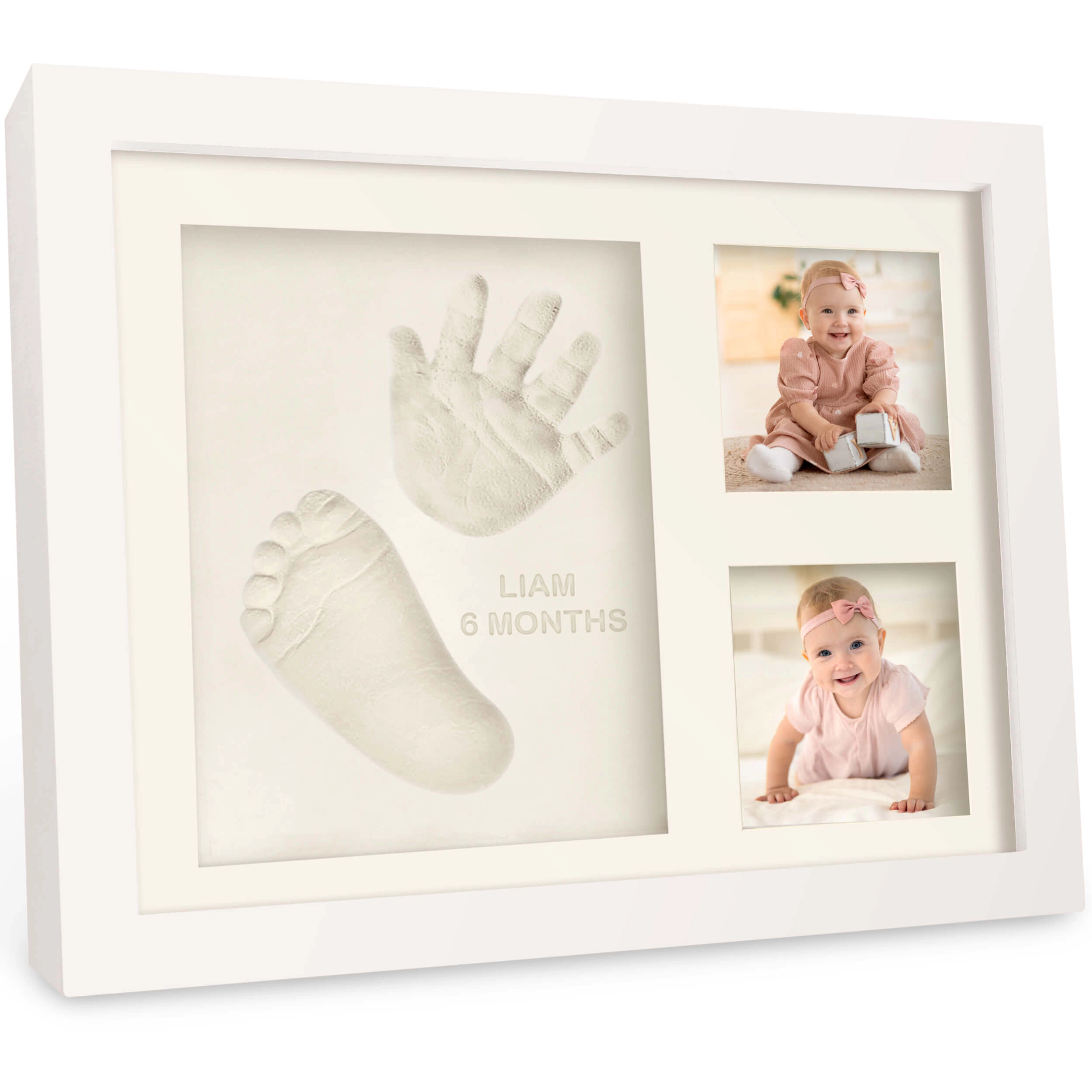 KeaBabies Baby Handprint & Footprint Solo Frame Keepsake