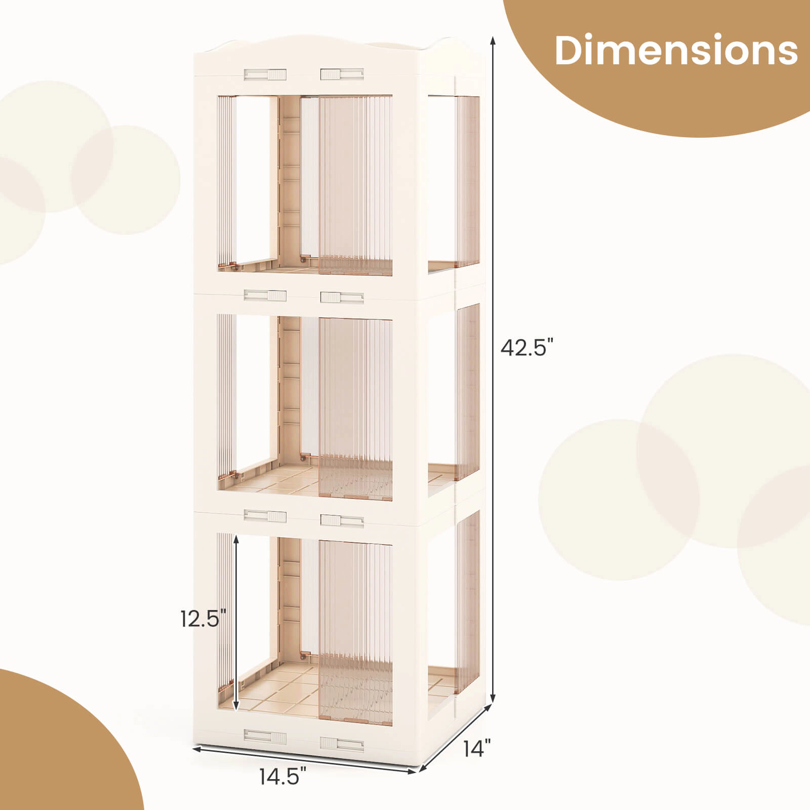 Costway 360° Spinning Bookcase with Swivel Base, 3-Tier Revolving Bookshelf Tower for Study White