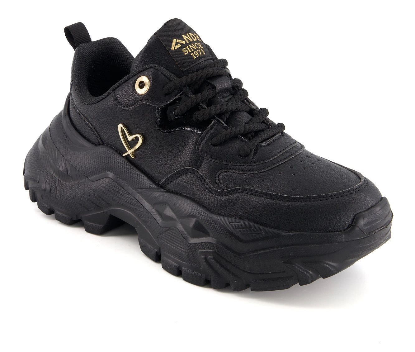 Andrea Womens Chunky Sneakers With Golden Heart