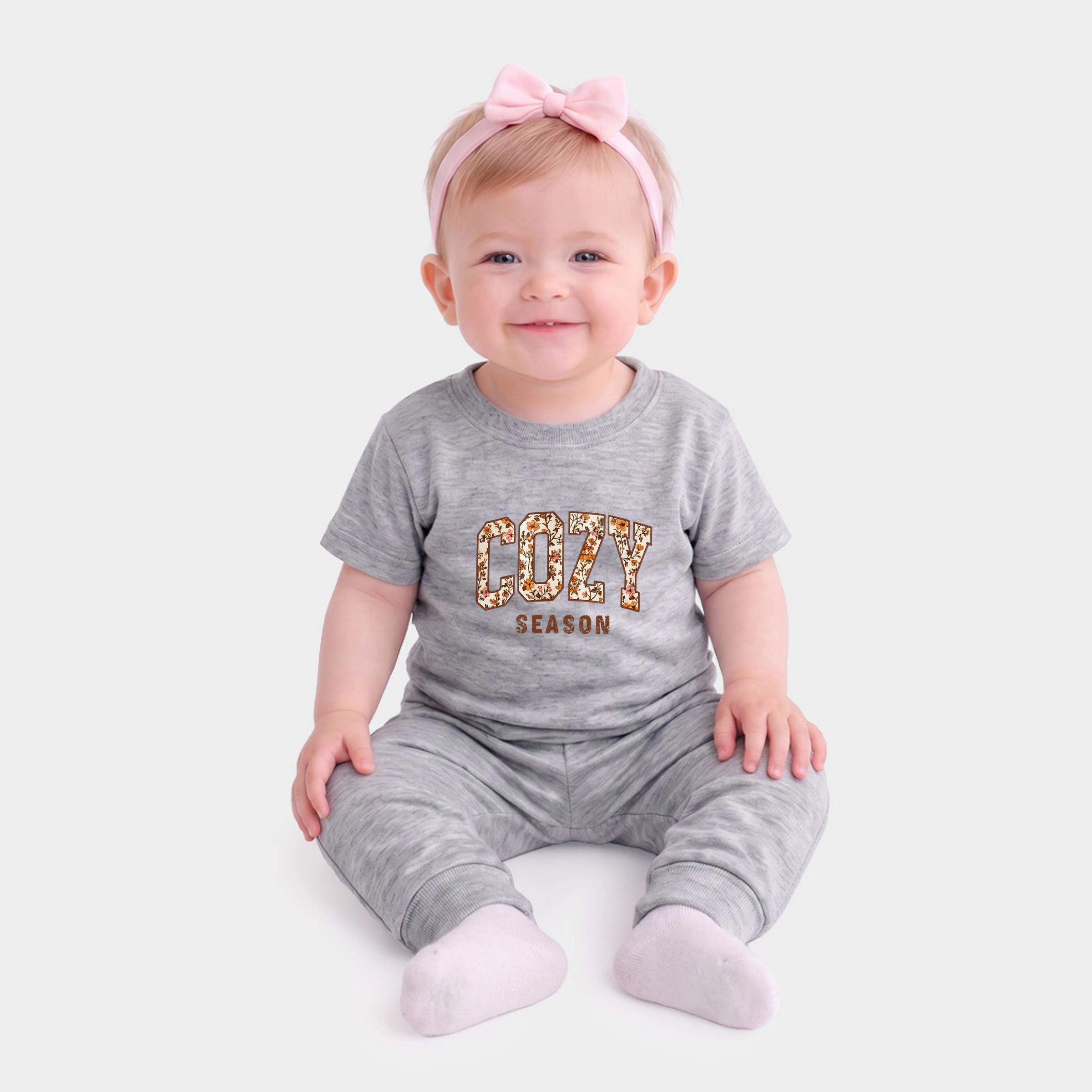 The Juniper Shop - Infant Jogger Pant Crew Set Cozy Season Floral