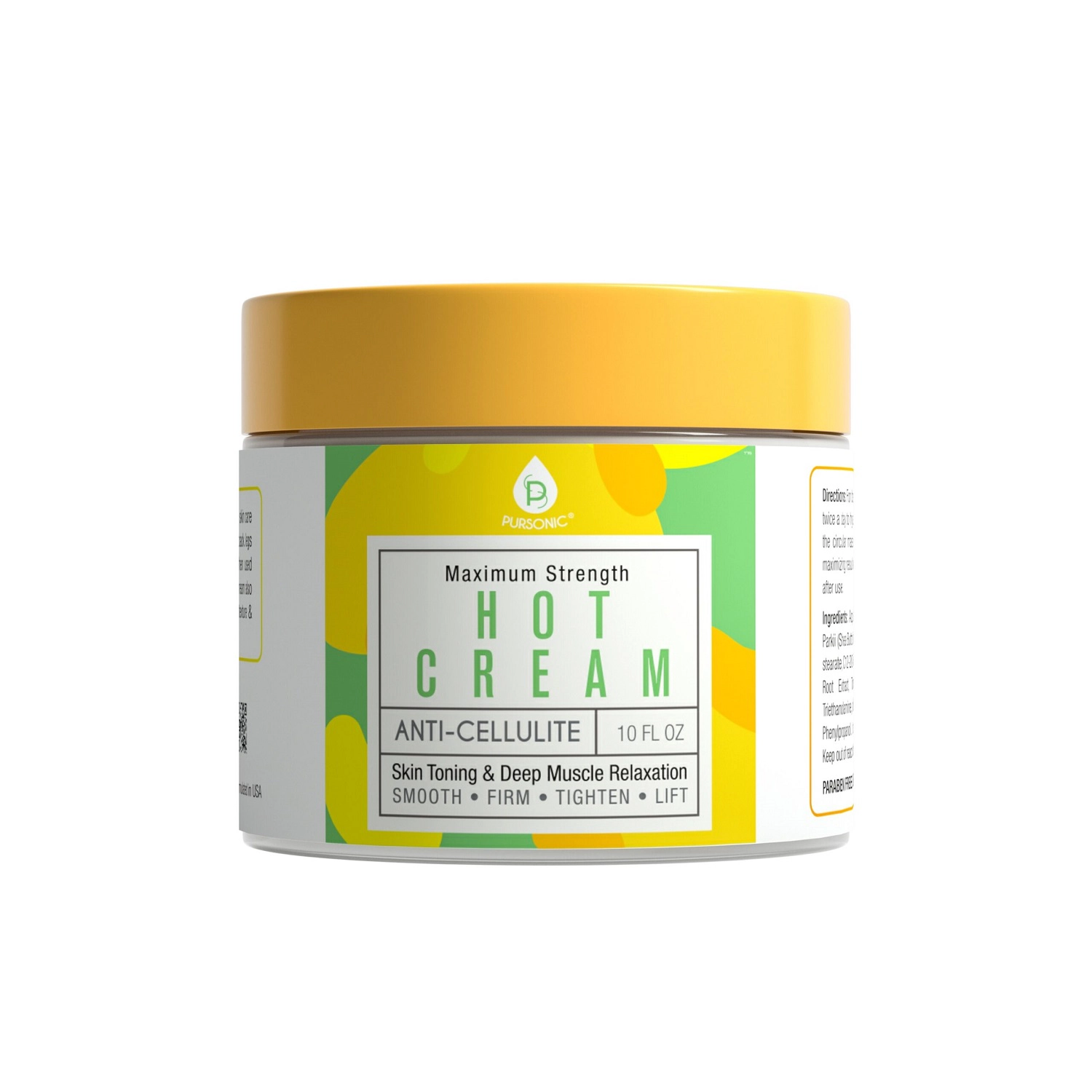 Pursonic Unisex Firming & Muscle Relief Hot Cream – Anti-Cellulite Body Treatment Moisturizer for Skin Toning & Relaxation