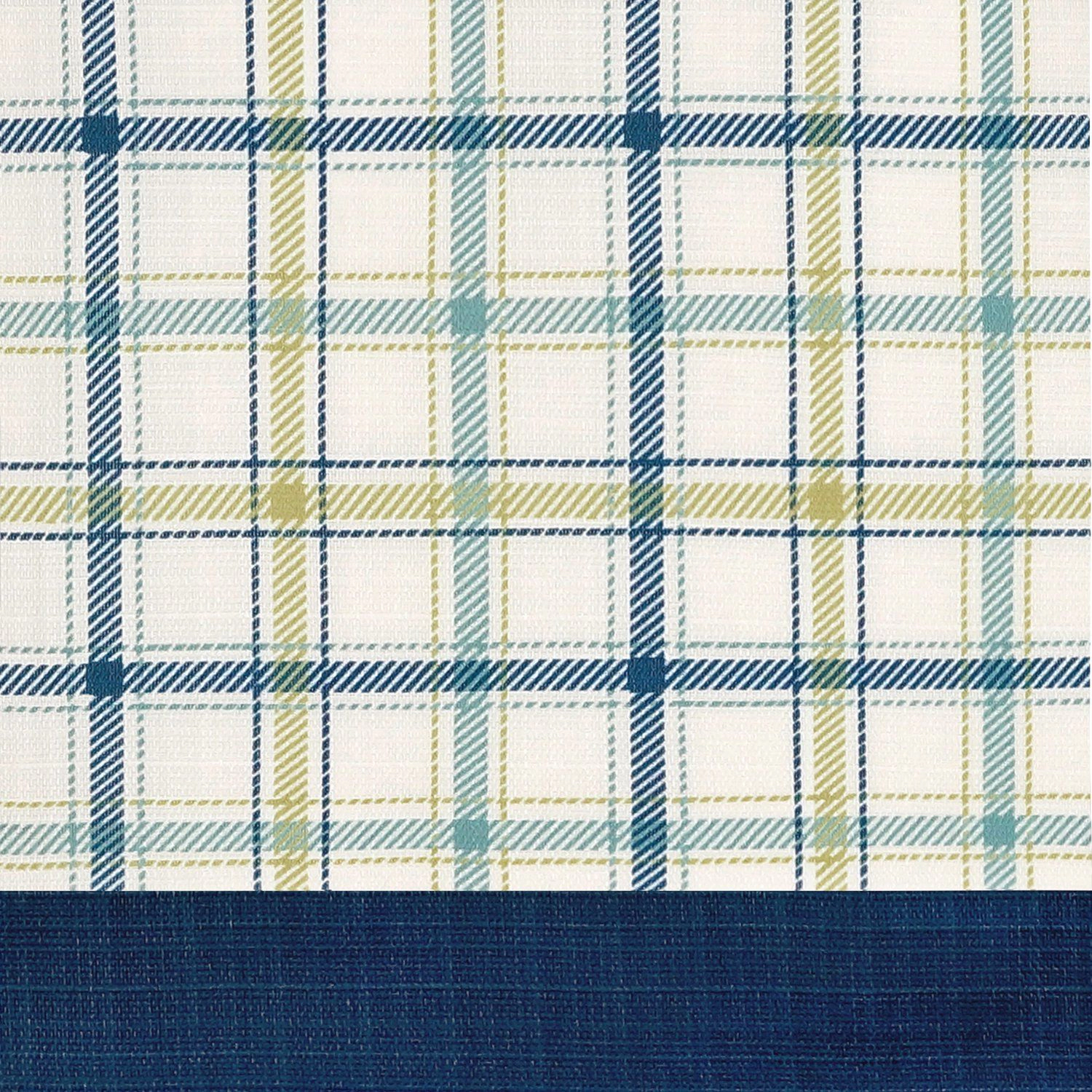 Kate Aurora 2 Pack: Shabby Farmhouse Plaid Tab Top Tattersall Window Curtains