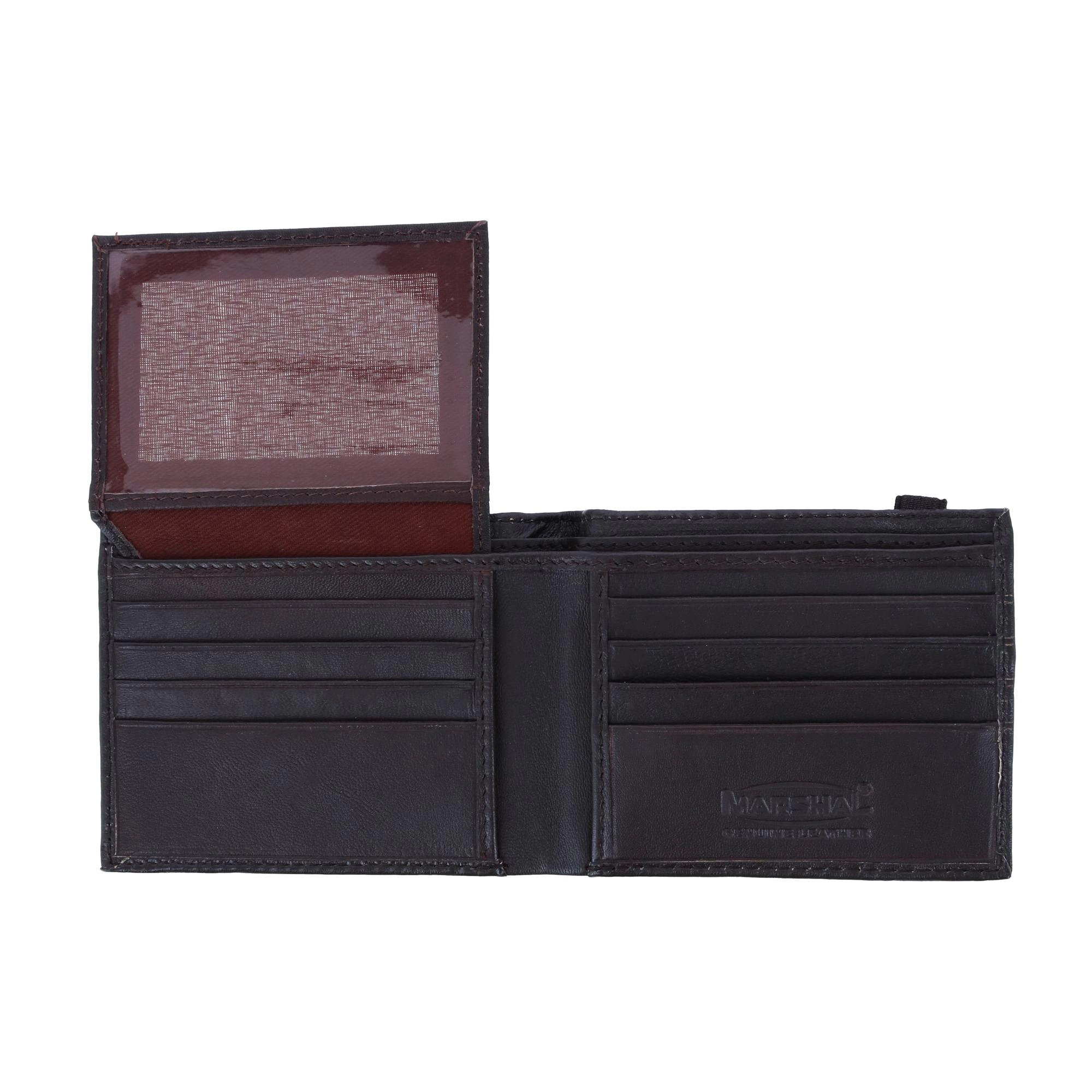 CTM Men's Bifold Wallet with Elastic Keeper Strap