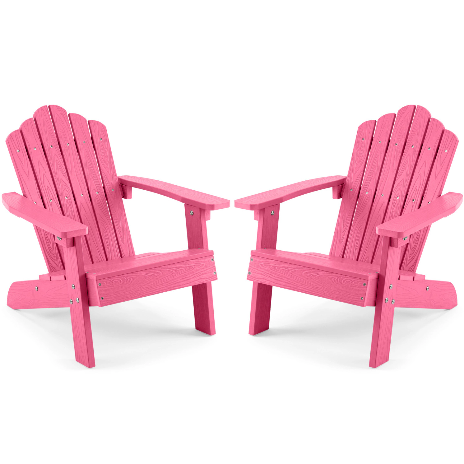 LJG Set of 2 Kids Adirondack Chairs All-Weather Outdoor for Children with Tilted High Backrest