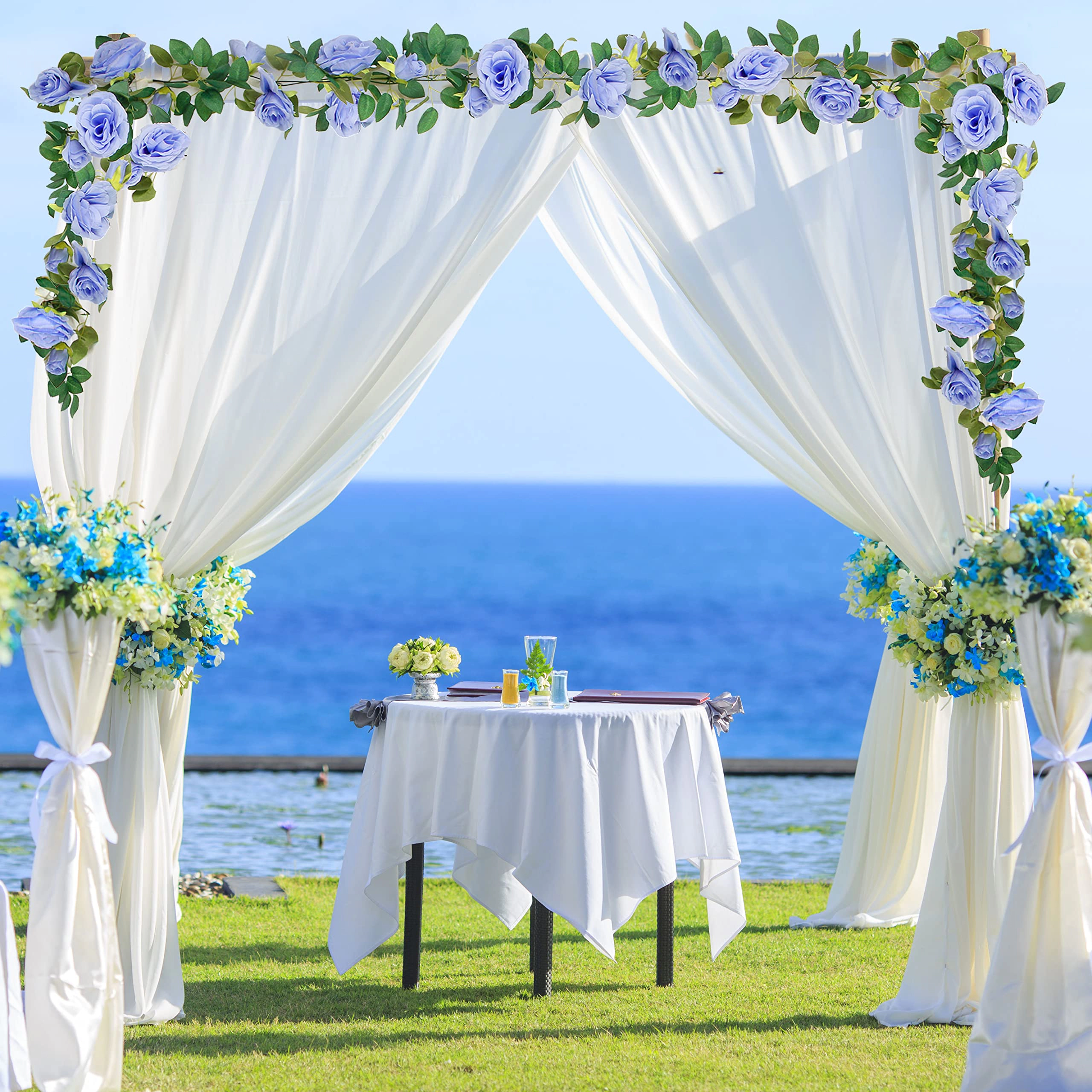PUPWE Artificial Rose Vine Garland Wedding Decor