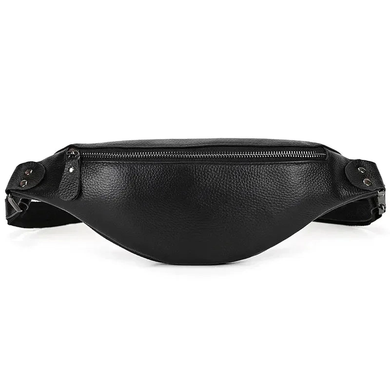 Steel Horse Leather Unisex The Walcott Leather Waist Bag | Black Leather Fanny Pack