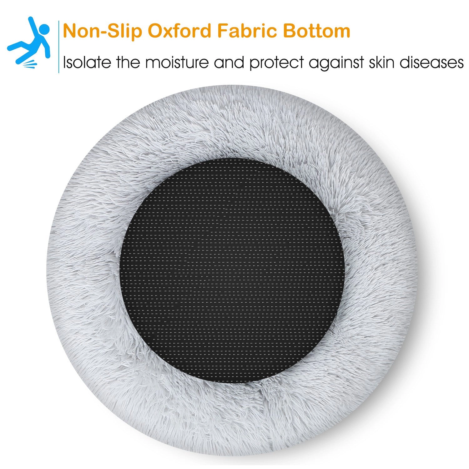 GBruno Plush Fleece Pet Bed With Supportive Rim