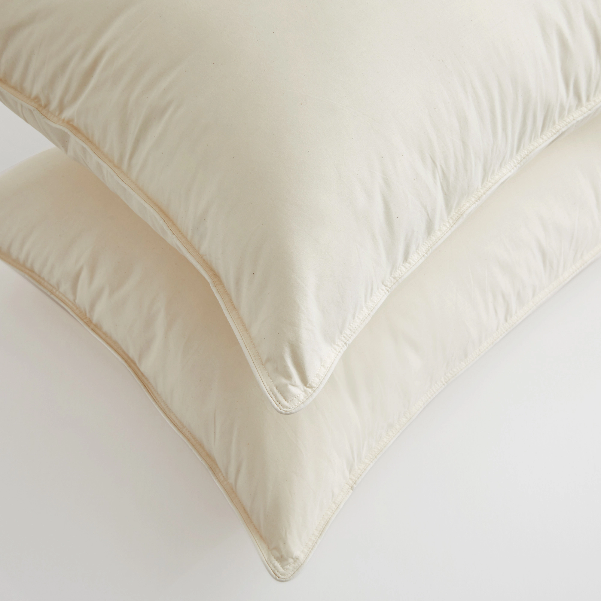Unikome 2 Pack 90% Down Feather Organic Cotton Bed Pillows Made Germany, Soft & Supportive