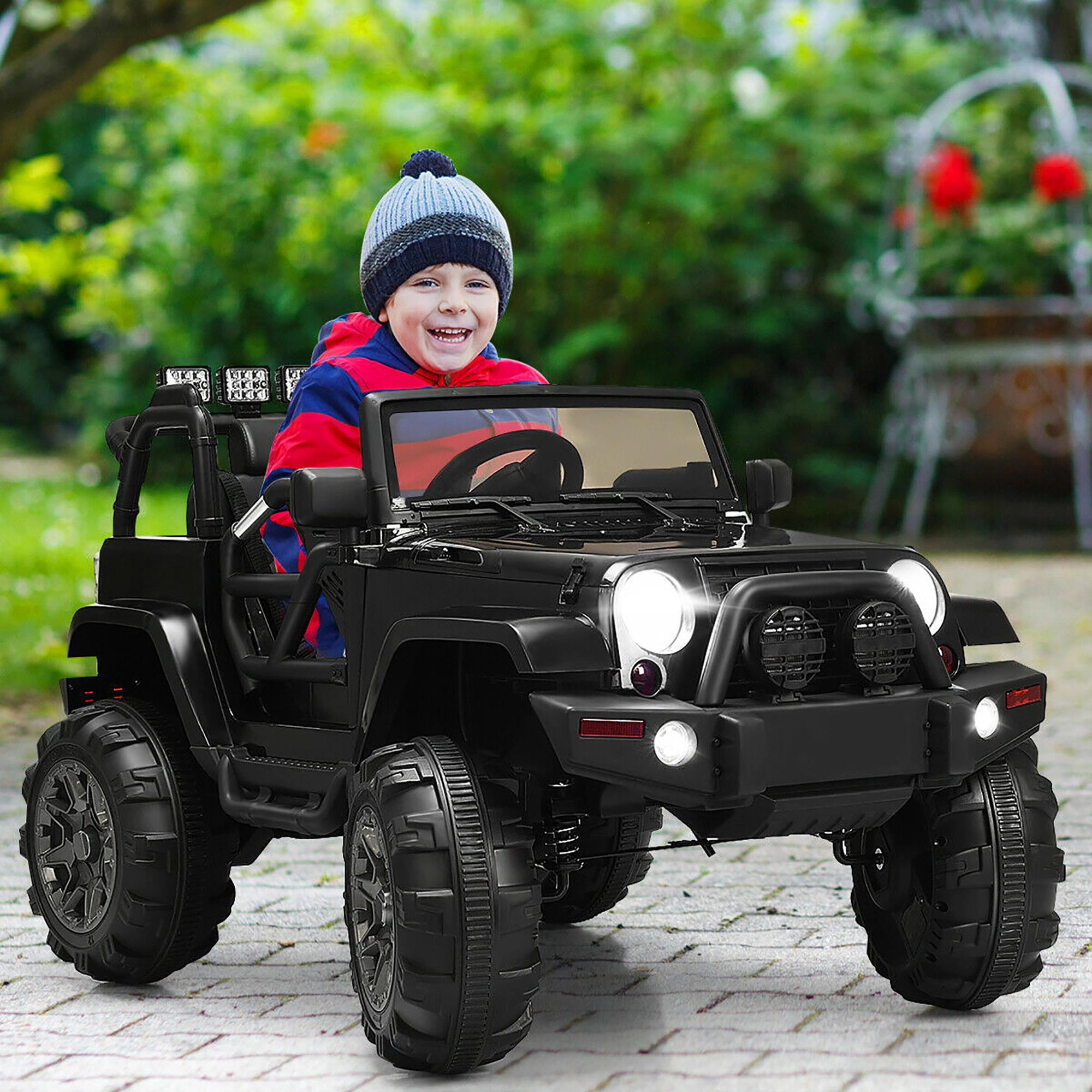 Costway 12V Kids Ride On Truck Car w/ Remote Control MP3 Music LED Lights Pink