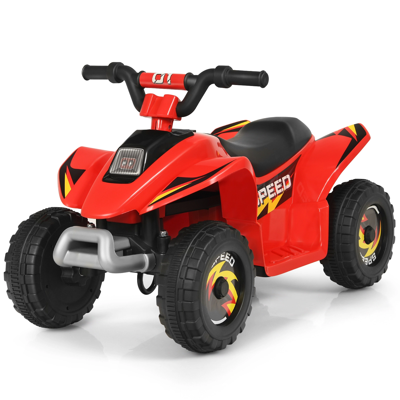 SUGIFT 6V Electric 4-Wheel Ride-On Quad ATV 66-lb Capacity Ages 3+ 28.5 x 15.5 x 18 in Body 50-Min Run Time Red