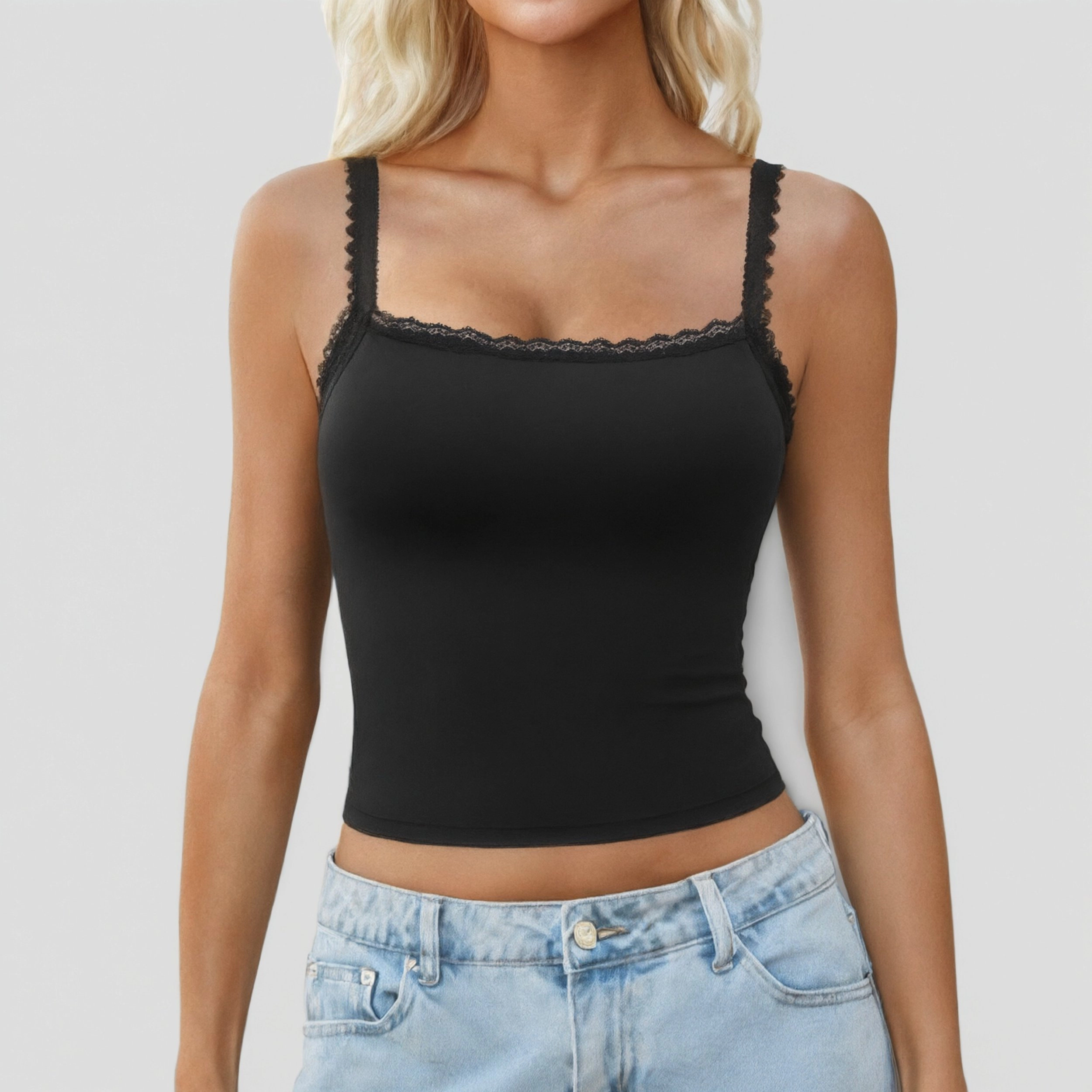 Avidlove Women's Lace V Neck Adjustable Strap Crop Camisole Bralette