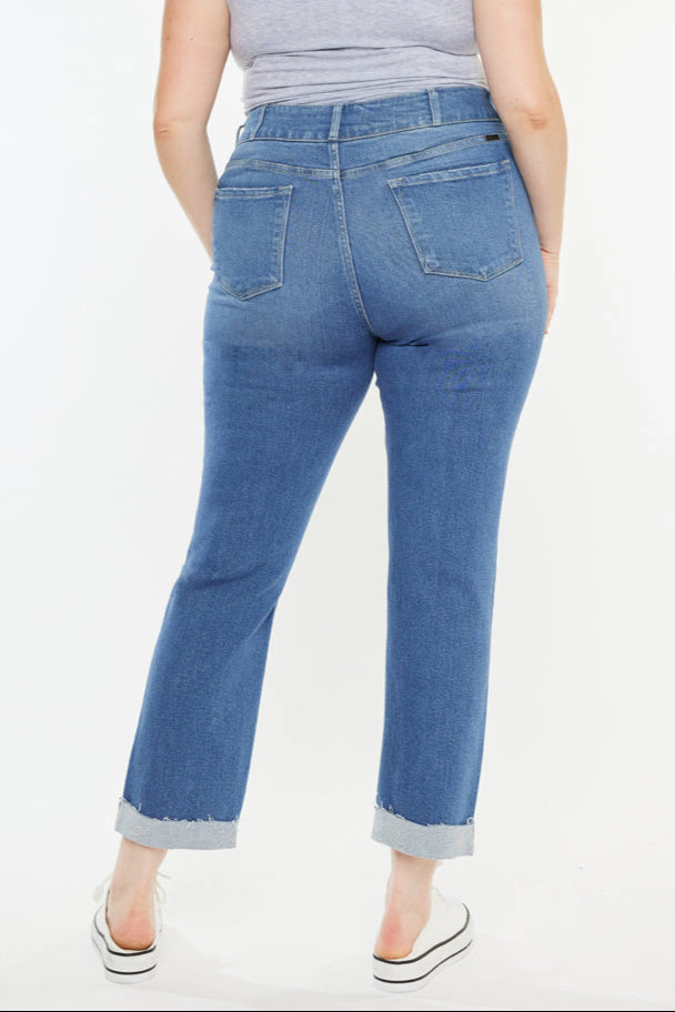 KanCan Women's Plus Essentials High Rise Slim Straight Leg Jeans Esme
