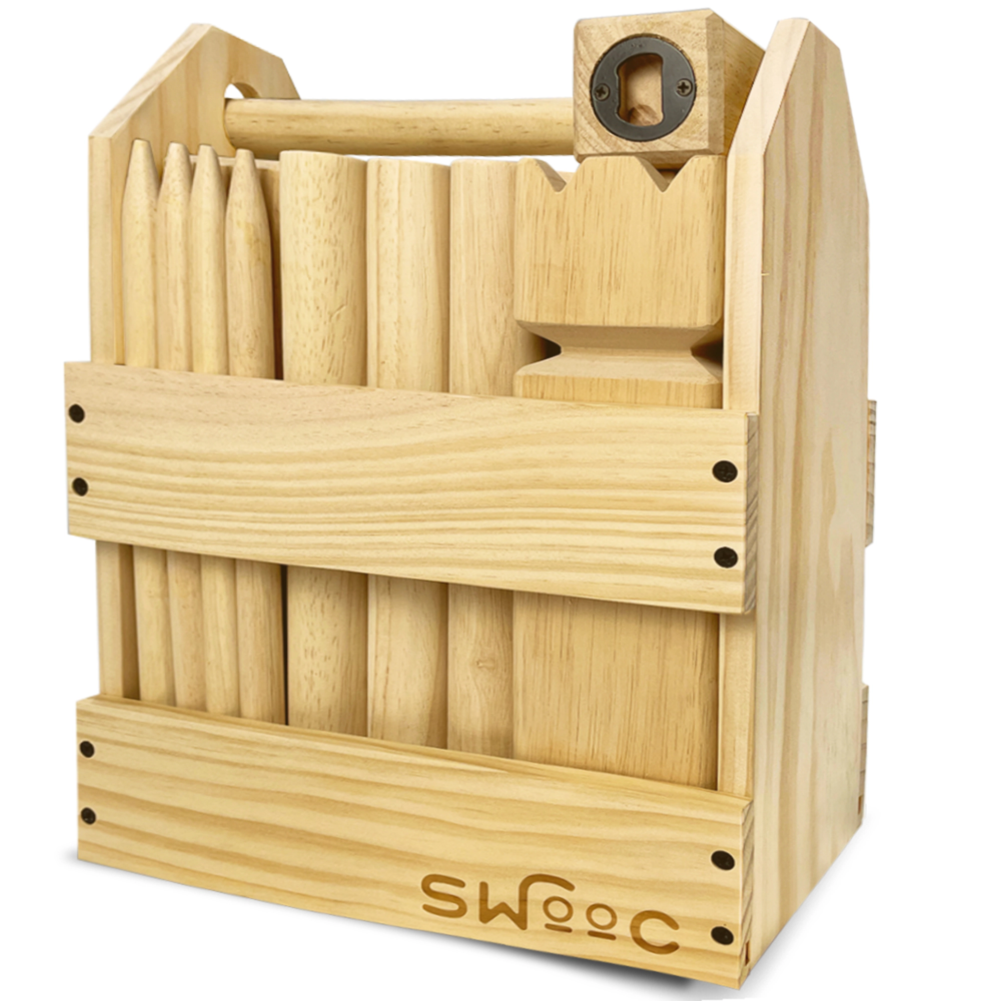 Swooc Games | Kubb Yard Game With Crate