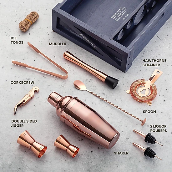 11-Piece Cocktail Shaker Set, Bartender Kit with Stand - Gift Ready