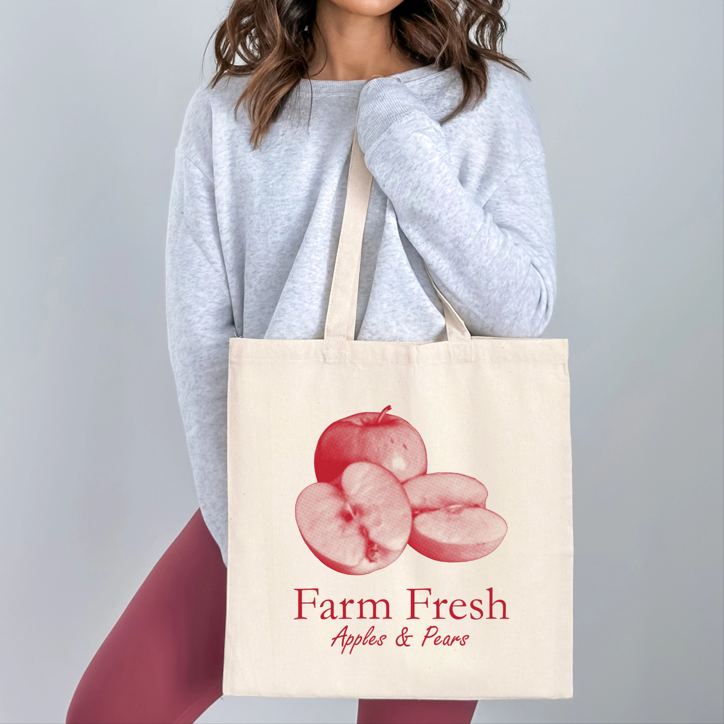 Simply Sage Market - Canvas Tote - Farm Fresh Apples and Pears