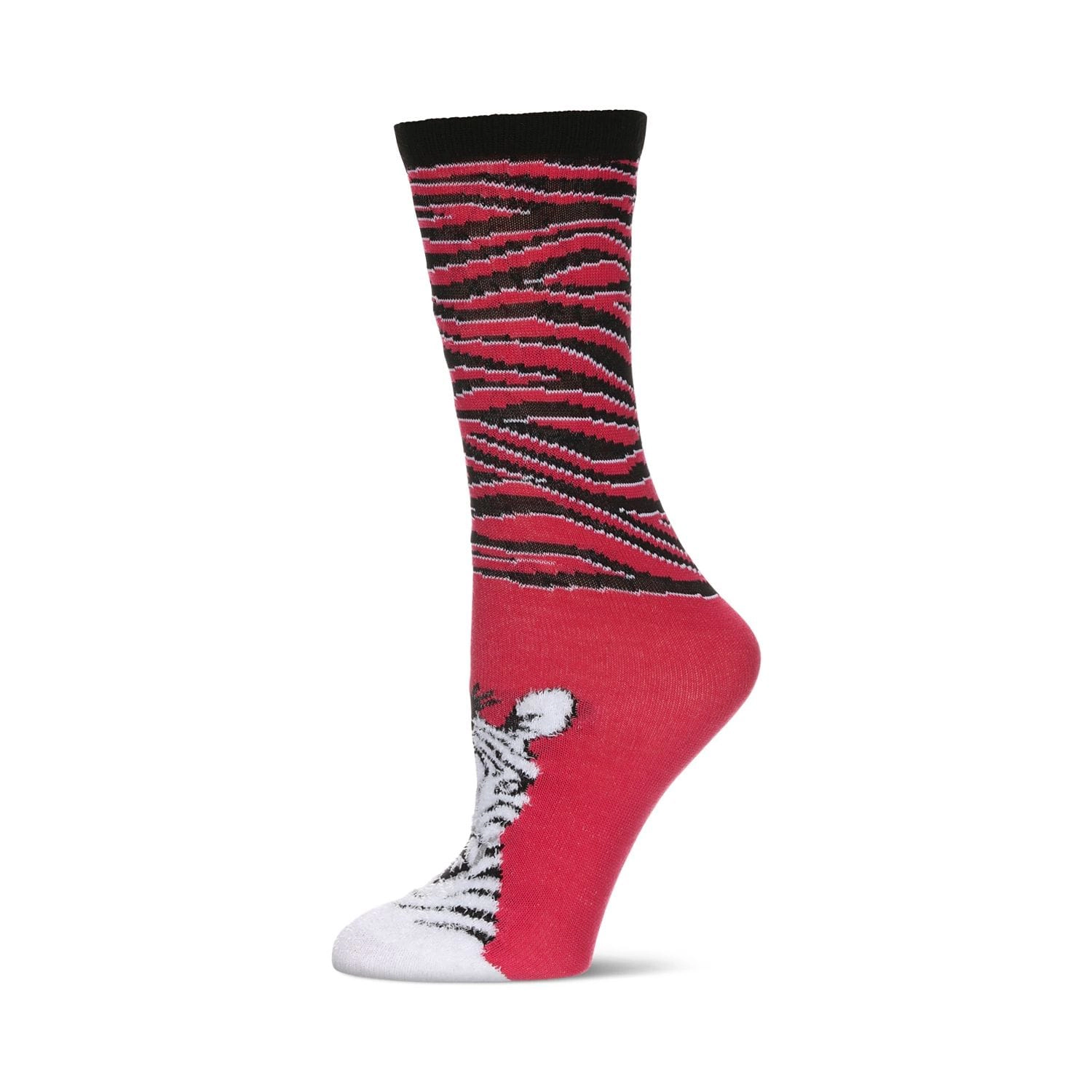 MeMoi Women's Foot Pet Zebra Crew Socks