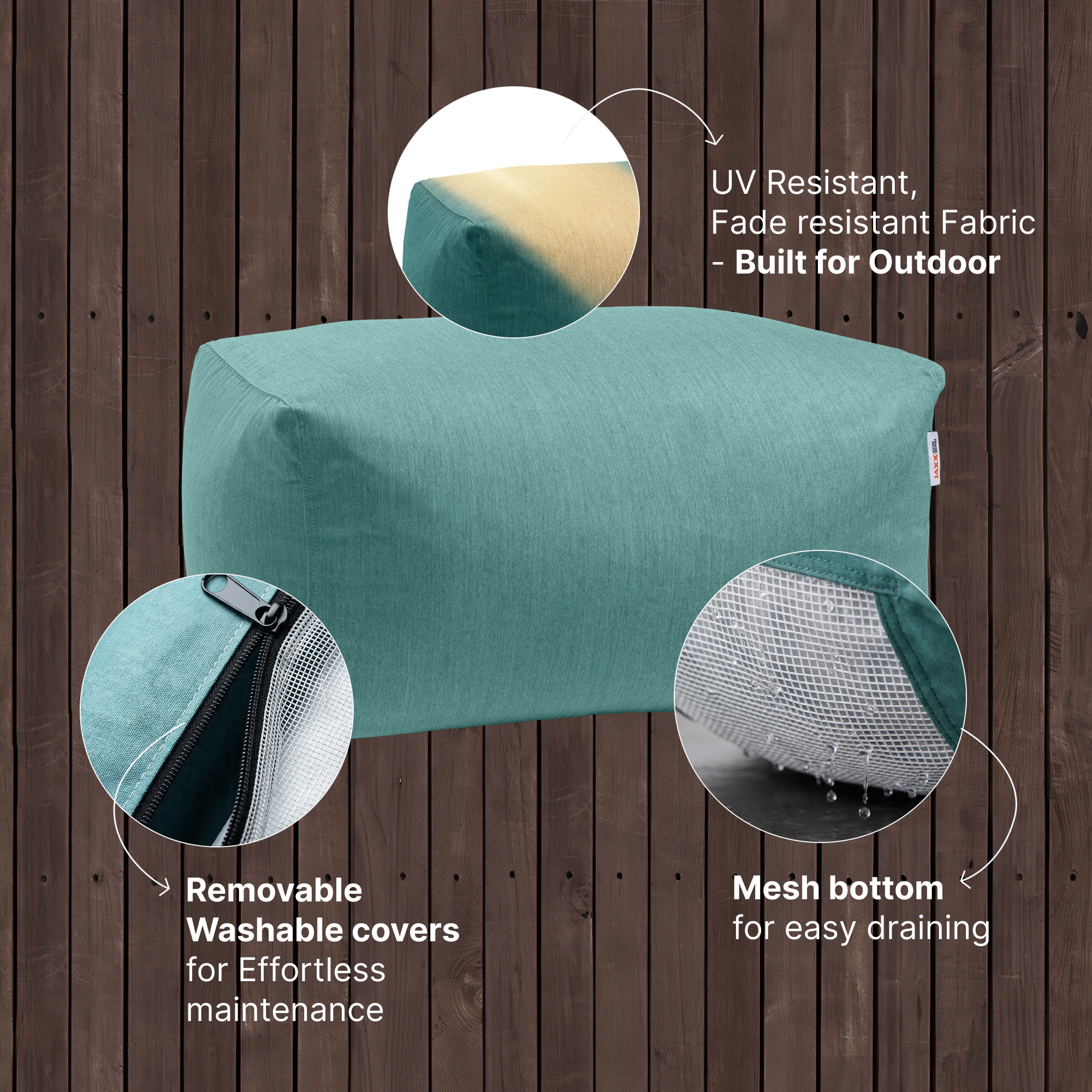 Jaxx Leon Outdoor Bean Bag Ottoman
