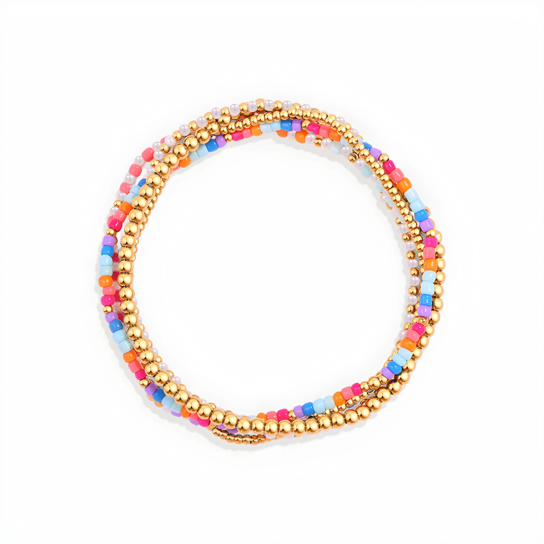 Mint & Lily Women's Summer Beaded Bracelet Stacking Set